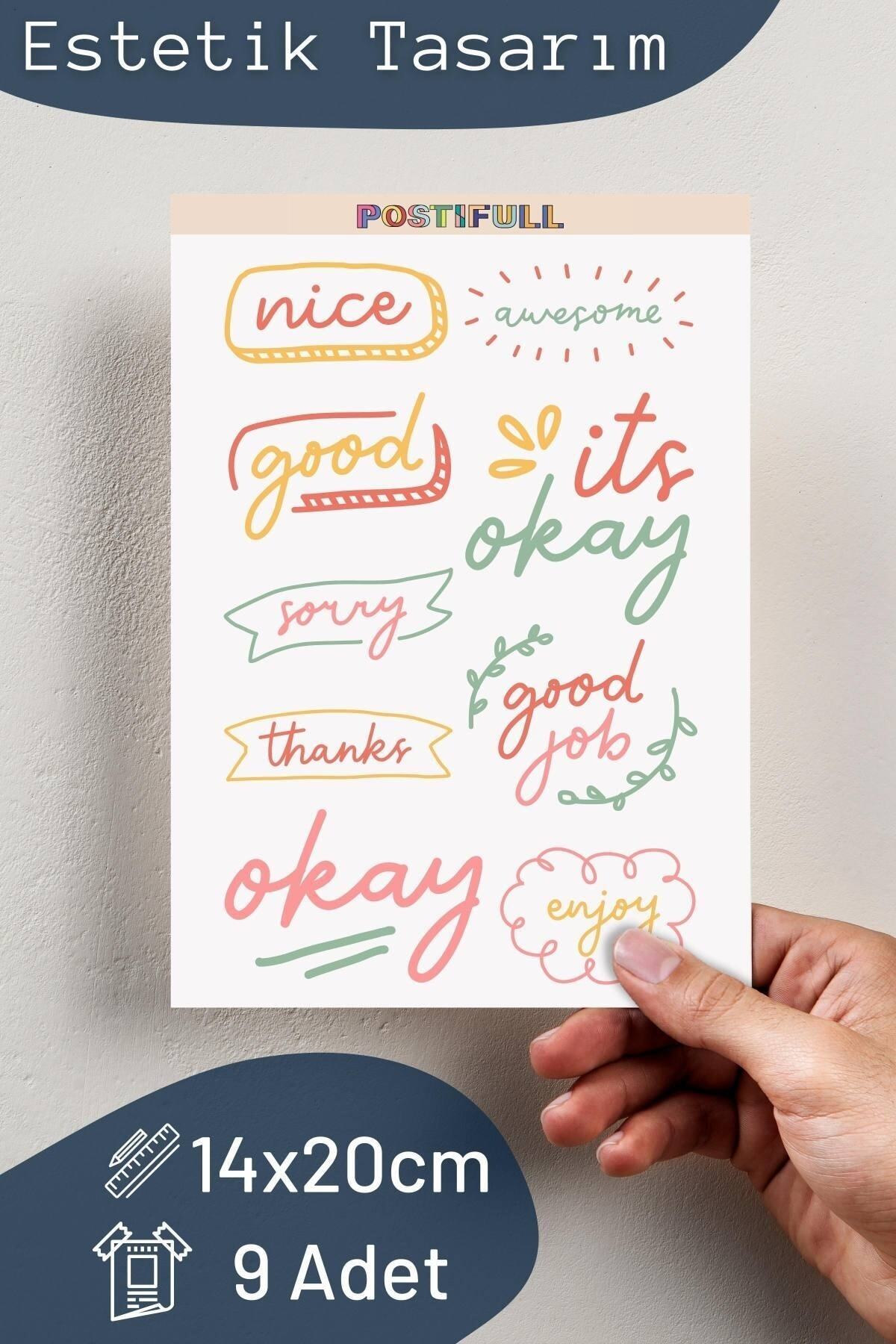 Motivasyon Temalı Sticker Seti - 9 Adet Etiket Seti- Telefon, Tablet, Defter Laptop Uyumlu Etiket