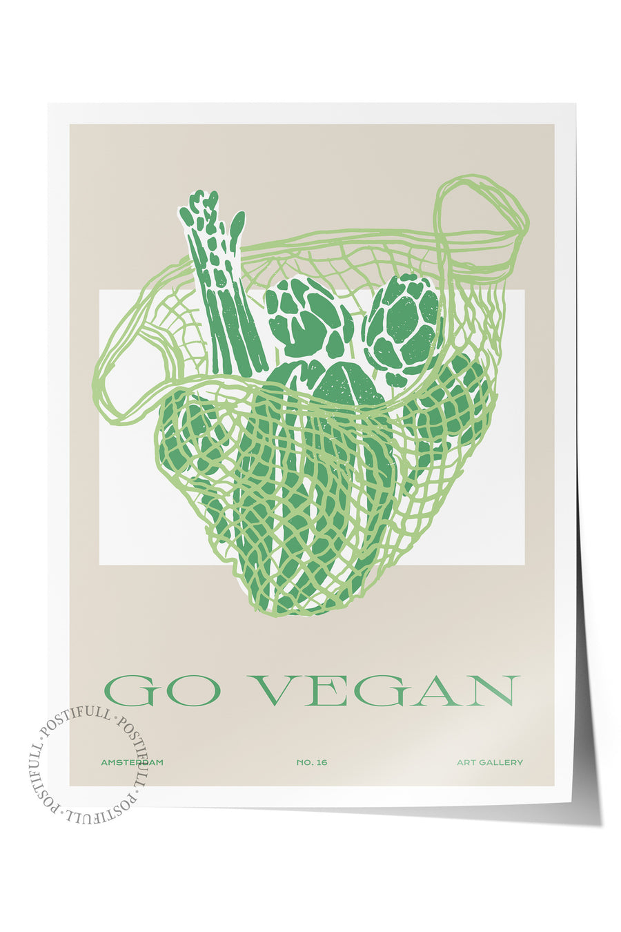 GO VEGAN Mutfak Temalı Çerçevesiz Poster