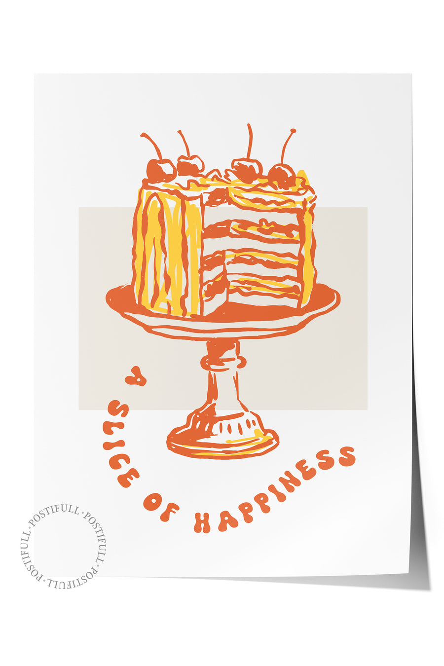 A Slice of Happiness Mutfak Temalı Çerçevesiz Poster
