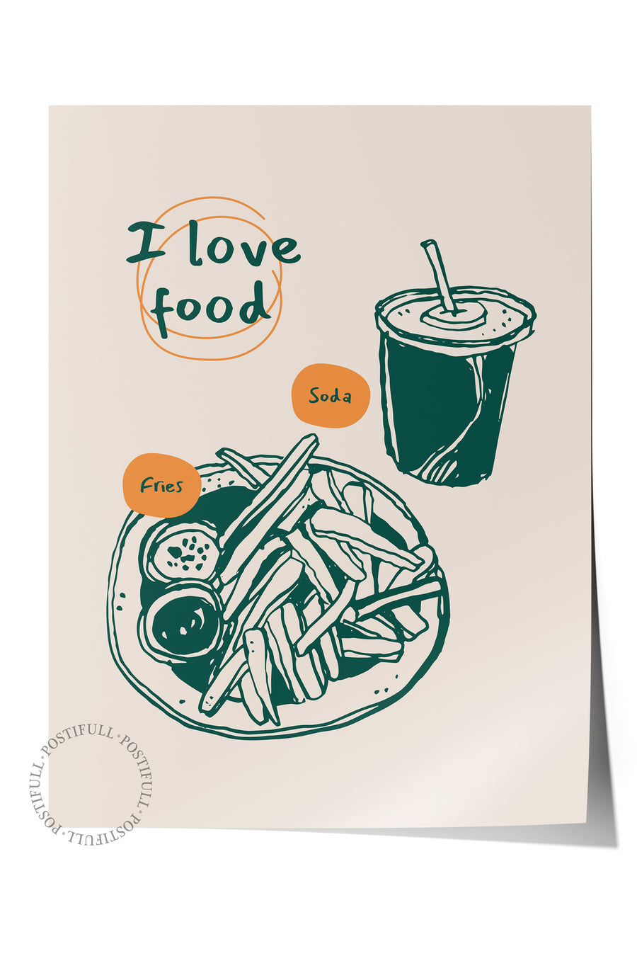 I love food Mutfak Temalı Çerçevesiz Poster