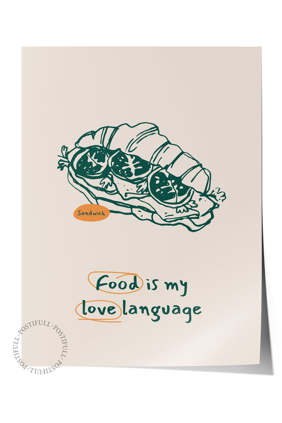 Food is my love language Mutfak Temalı Çerçevesiz Poster