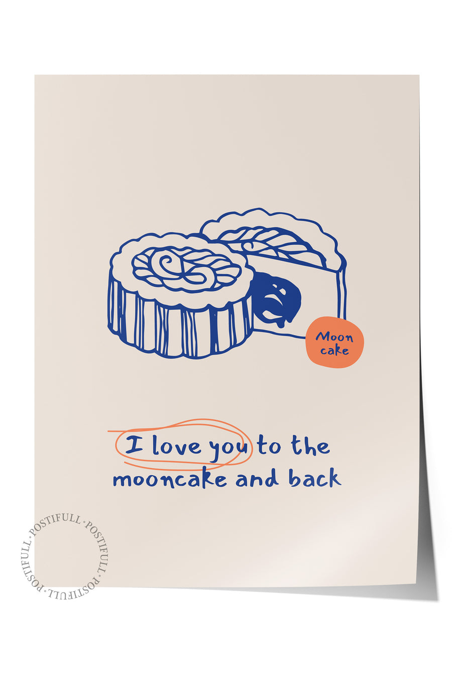 I love you to the mooncake and back Mutfak Temalı Çerçevesiz Poster
