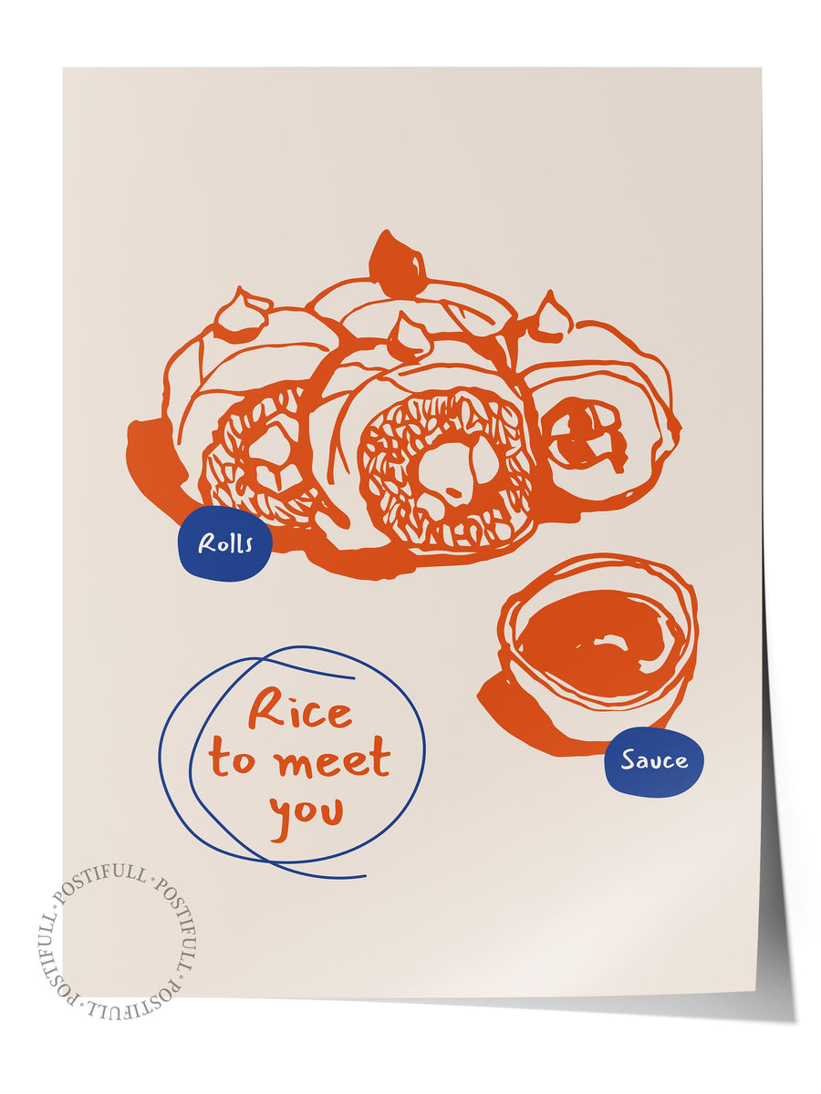 Rice to meet you Mutfak Temalı Çerçevesiz Poster