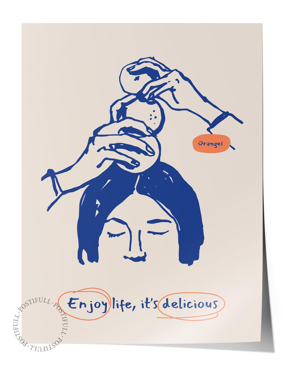 Enjoy life, it's delicious Mutfak Temalı Çerçevesiz Poster