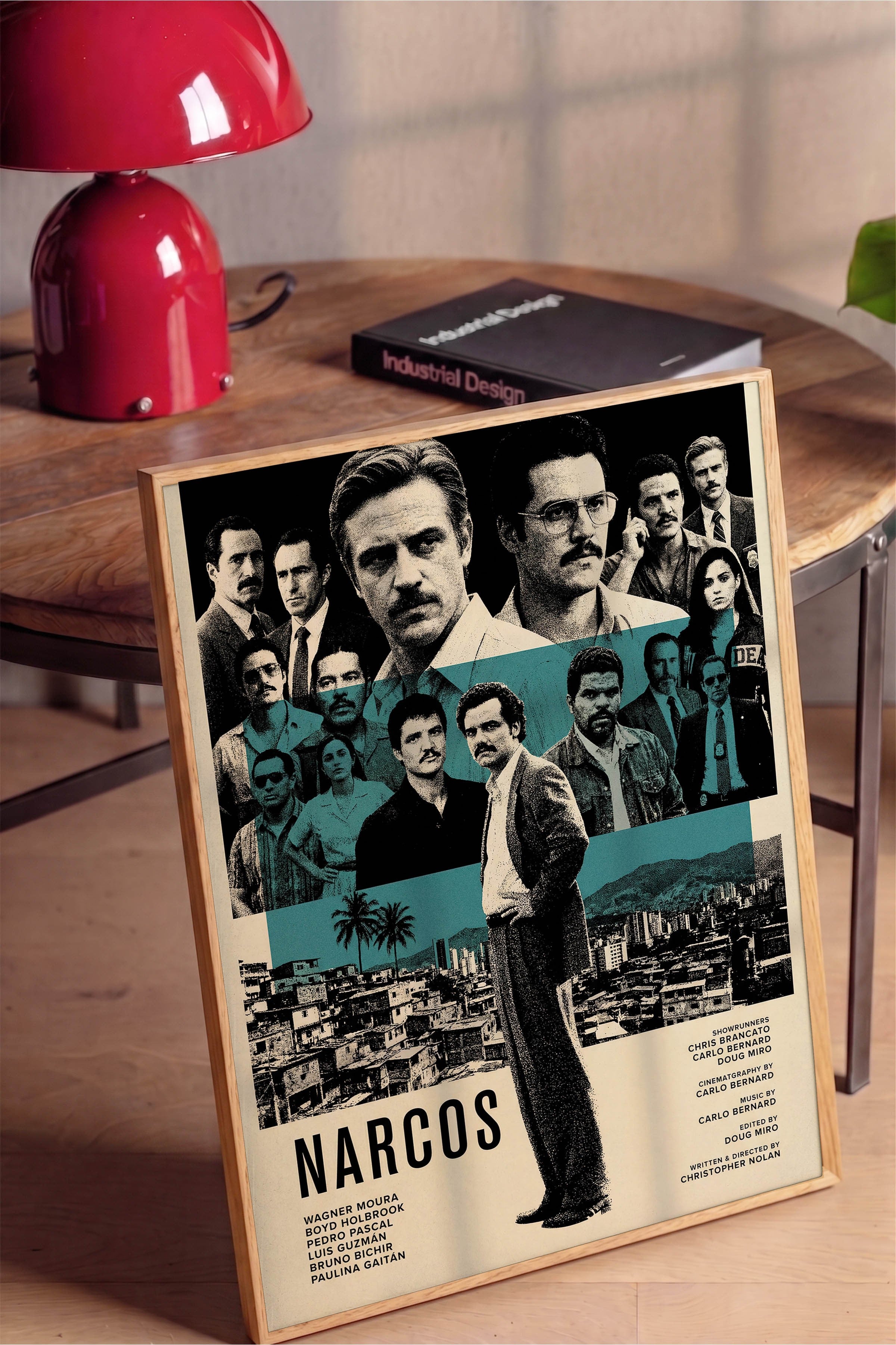 Narcos Ahşap Çerçeveli Poster, Sinema ve Dizi Tablo, Film Dizi Afişleri NO:112790
