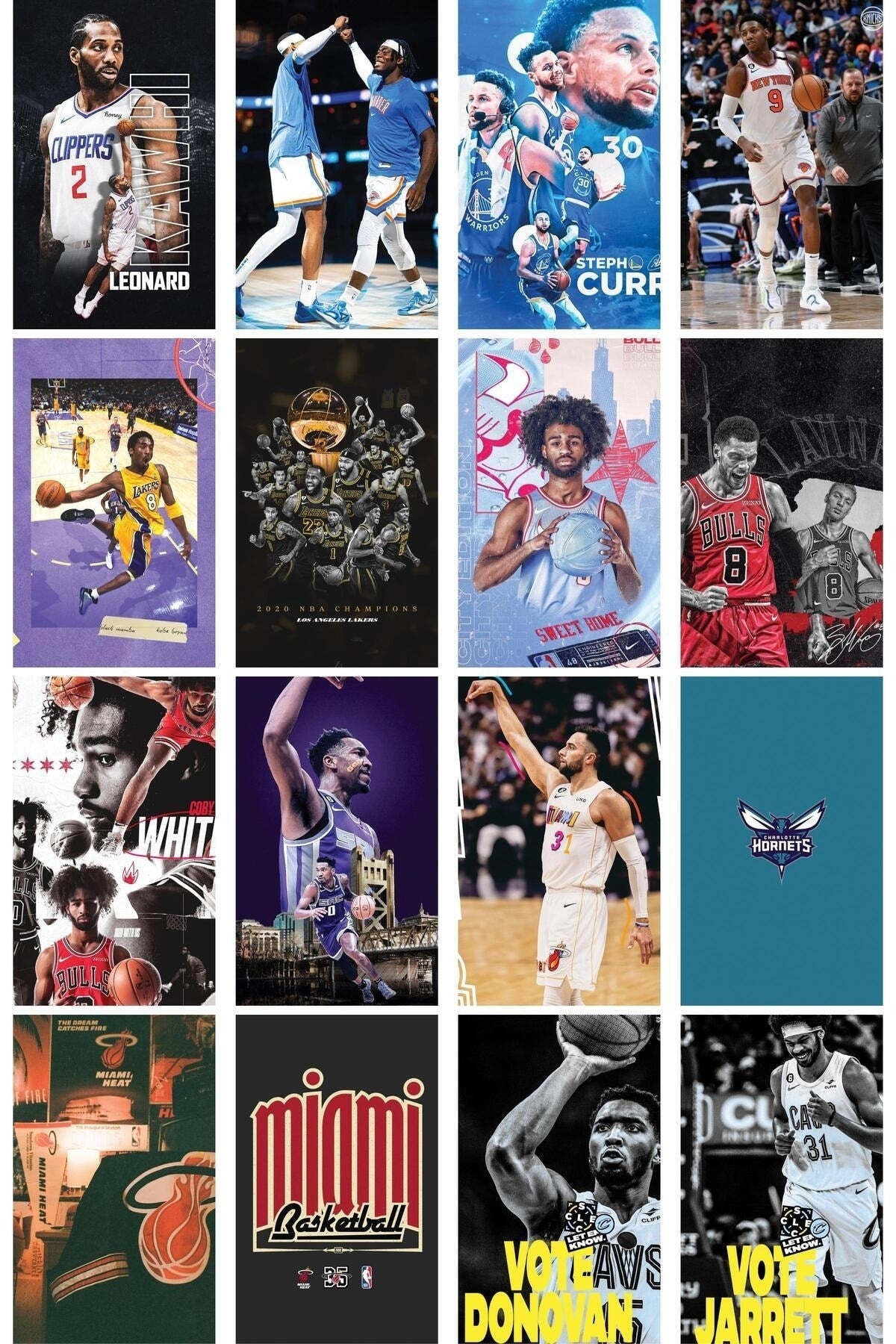 NBA Kolaj Seti, NBA Poster Seti, Spor Duvar Posteri Seti Bant Hediyeli - 40 Adet 10*15cm