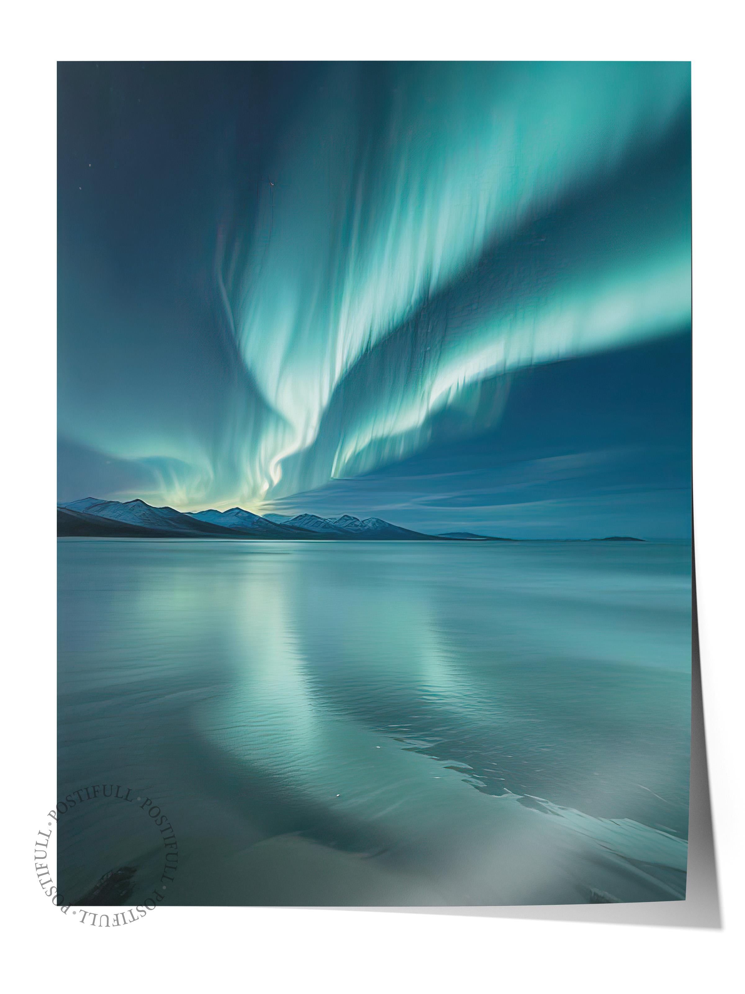Northern Lights Poster, Çerçevesiz Duvar Posteri, Dikey Duvar Tablosu Comfort Serisi NO:108366