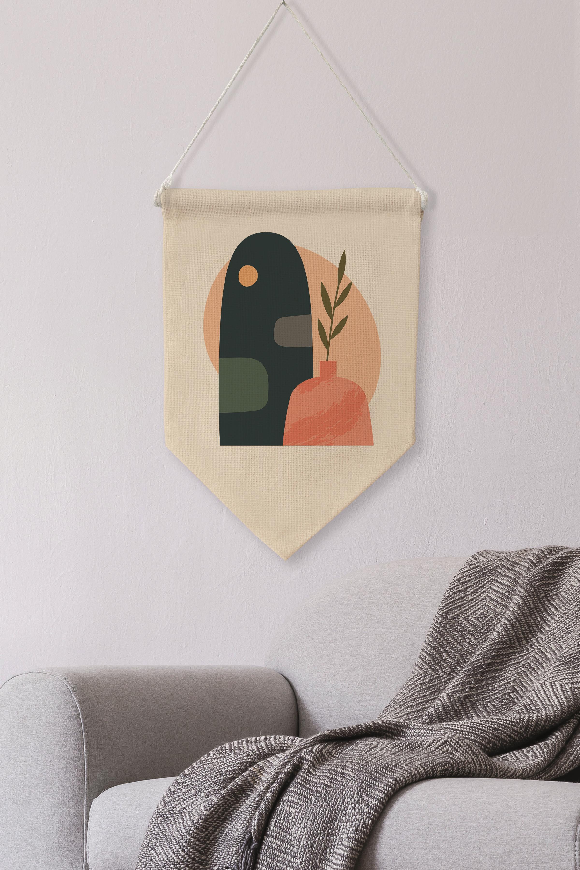 Ofis Duvar Dekoru, Pinterest Oda Dekoru, Boho Kanvas Flama Askılı Duvar Örtüsü Ve Süsü NO:476