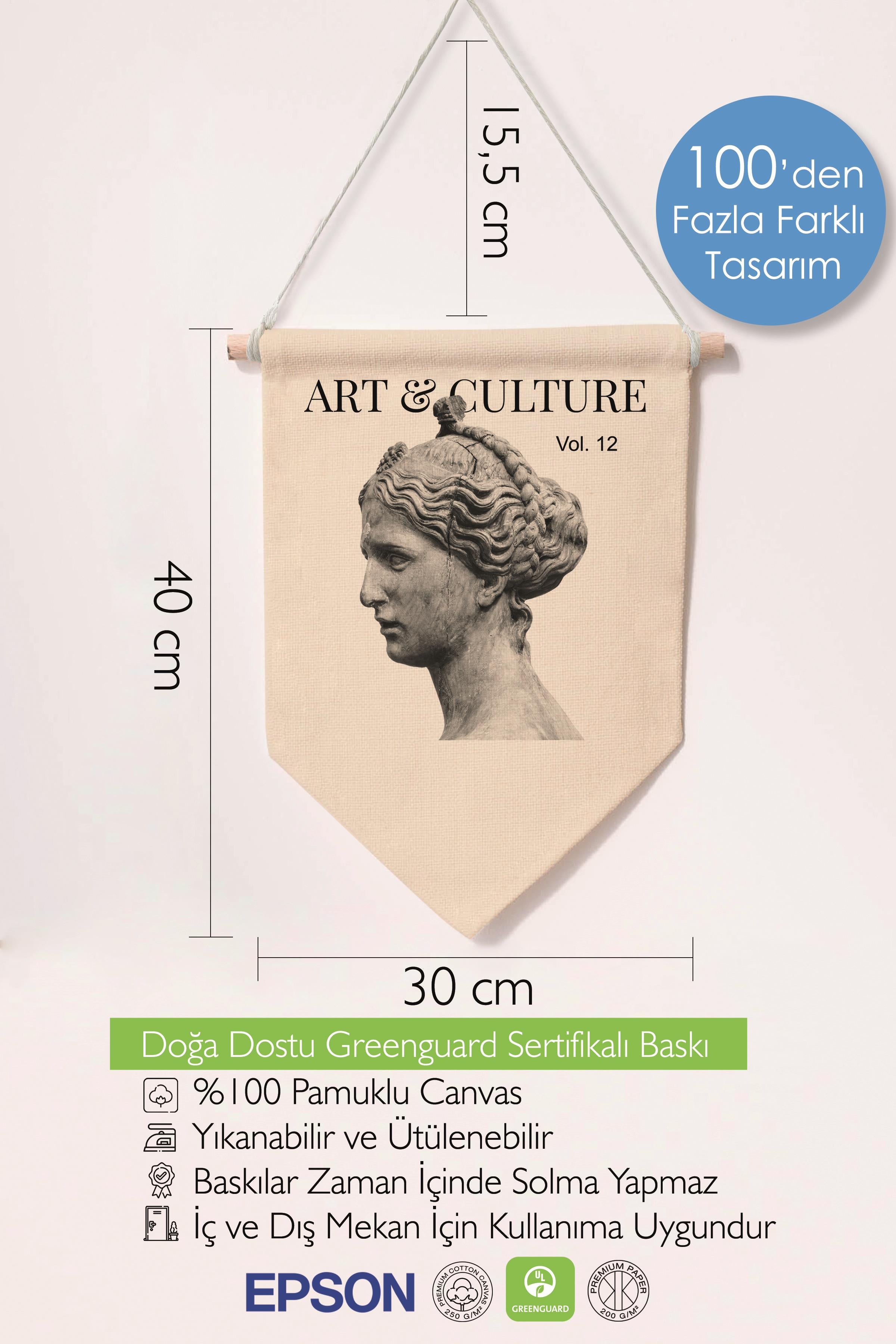 Ofis Pinterest Duvar Dekoru, Art & Culture Sanat Serisi, Kanvas Flama Askılı Duvar Örtüsü NO:422