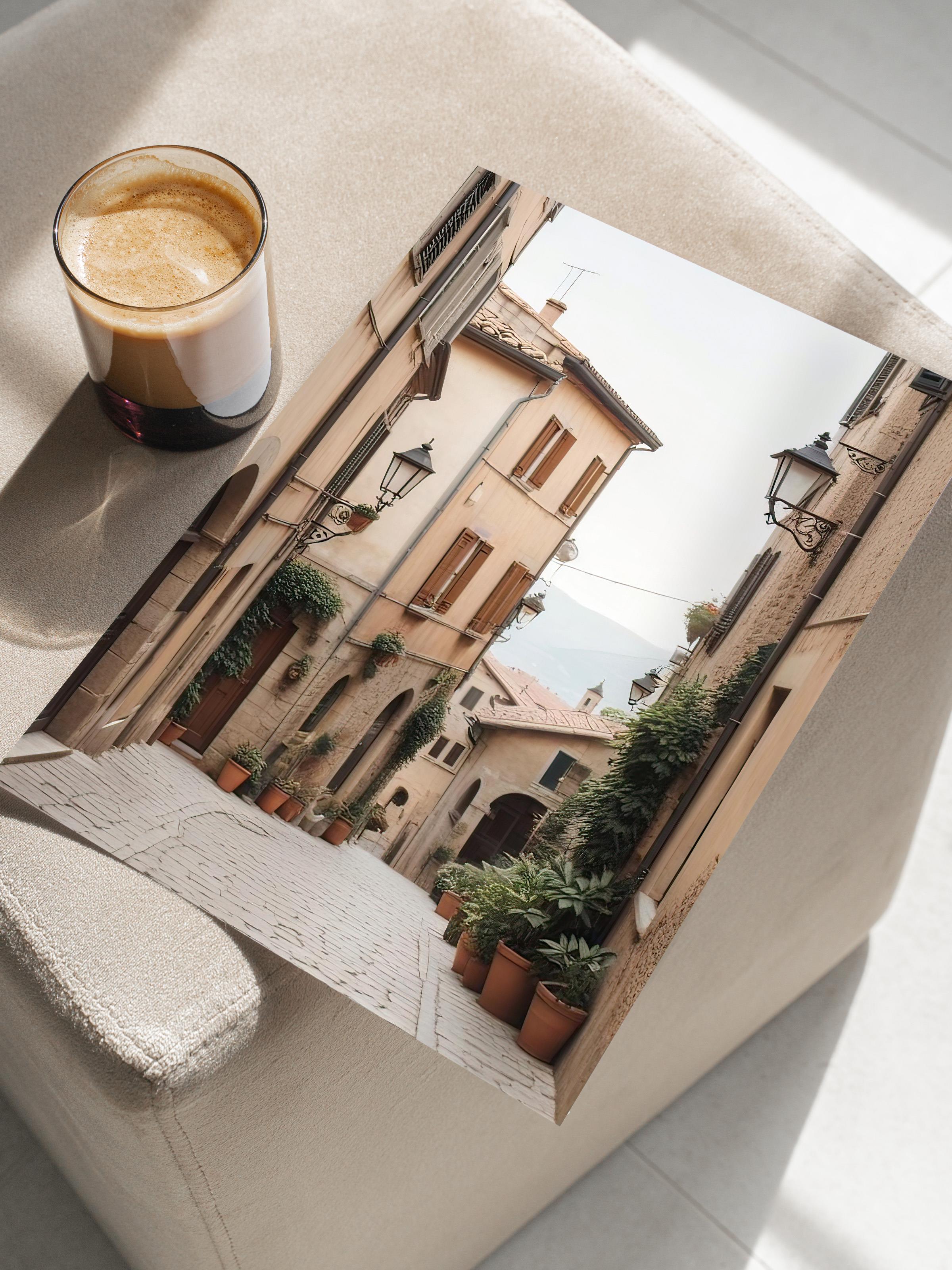 Old Town Italy Poster, Çerçevesiz Duvar Posteri, Dikey Duvar Tablosu Comfort Serisi NO:108324