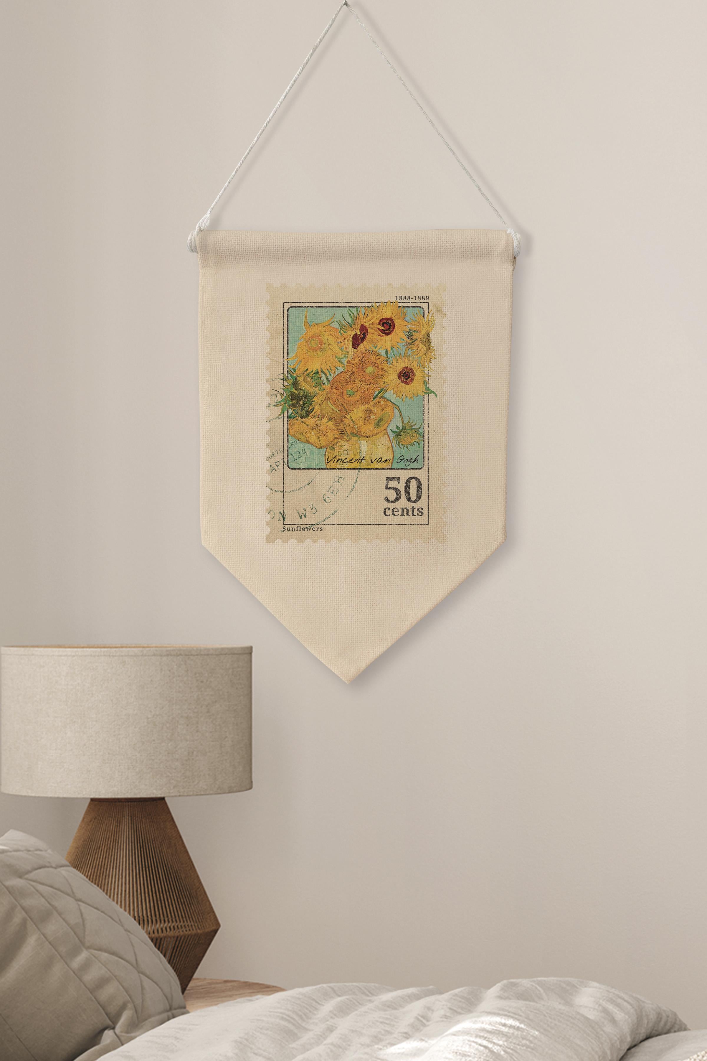 Oturma Odası Pinterest Duvar Dekoru, Van Gogh Sanat Serisi, Kanvas Flama Askılı Duvar Örtüsü NO:449