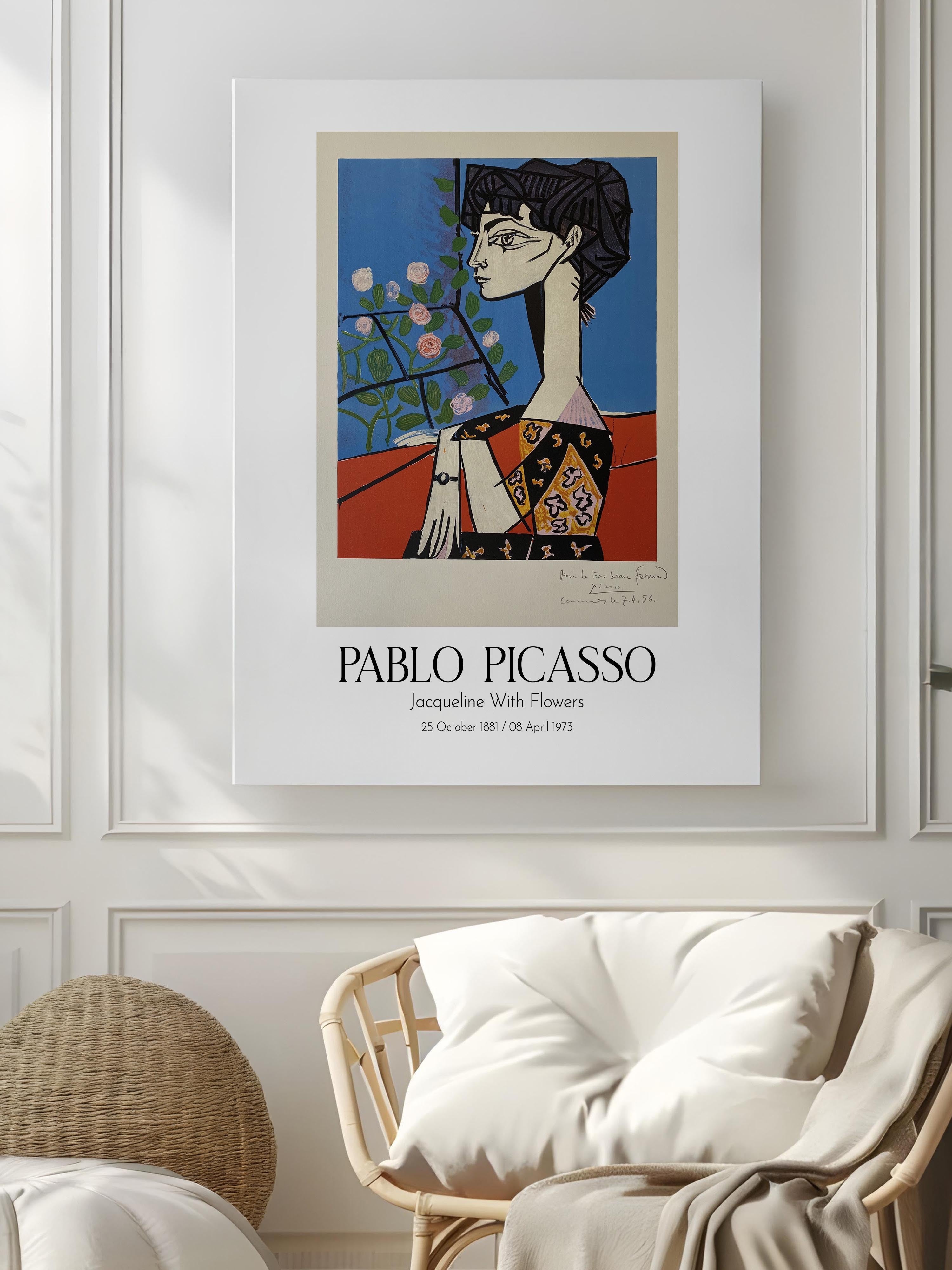 Pablo Picasso - Jacqueline With Flowers, Kanvas Tablo, Sanat Serisi NO:112497