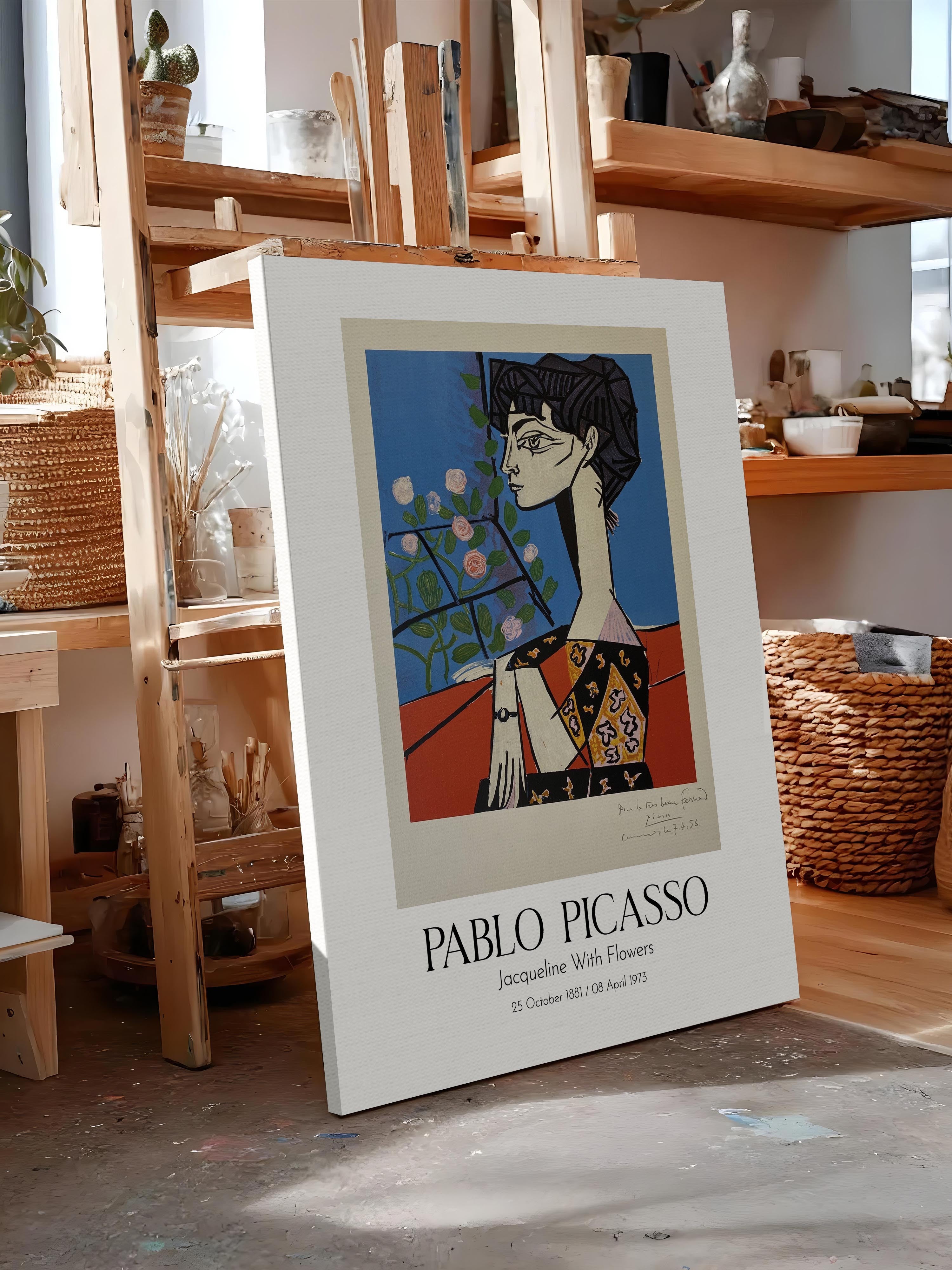 Pablo Picasso - Jacqueline With Flowers, Kanvas Tablo, Sanat Serisi NO:112497