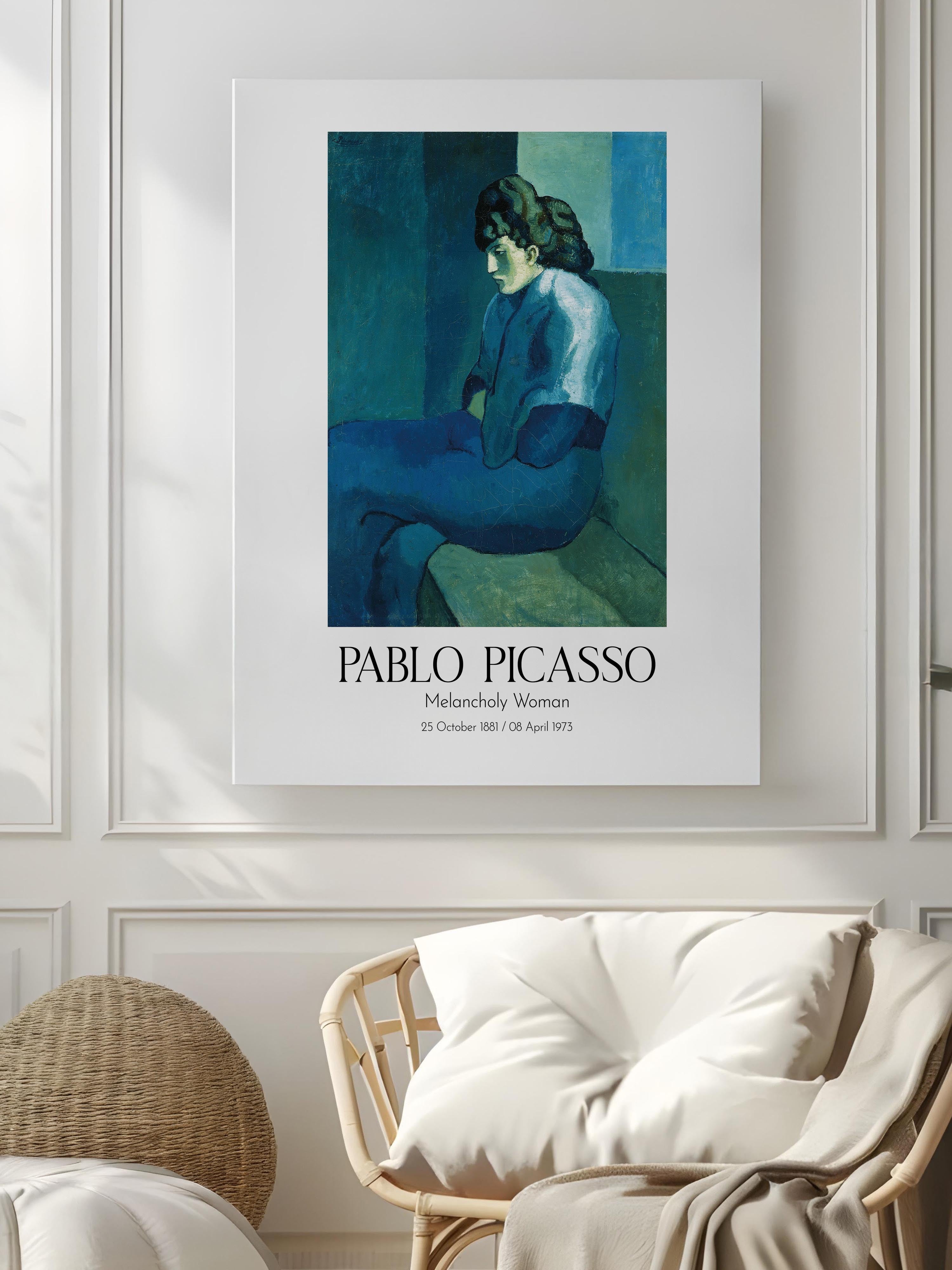 Pablo Picasso - Melancholy Woman, Kanvas Tablo, Sanat Serisi NO:112498