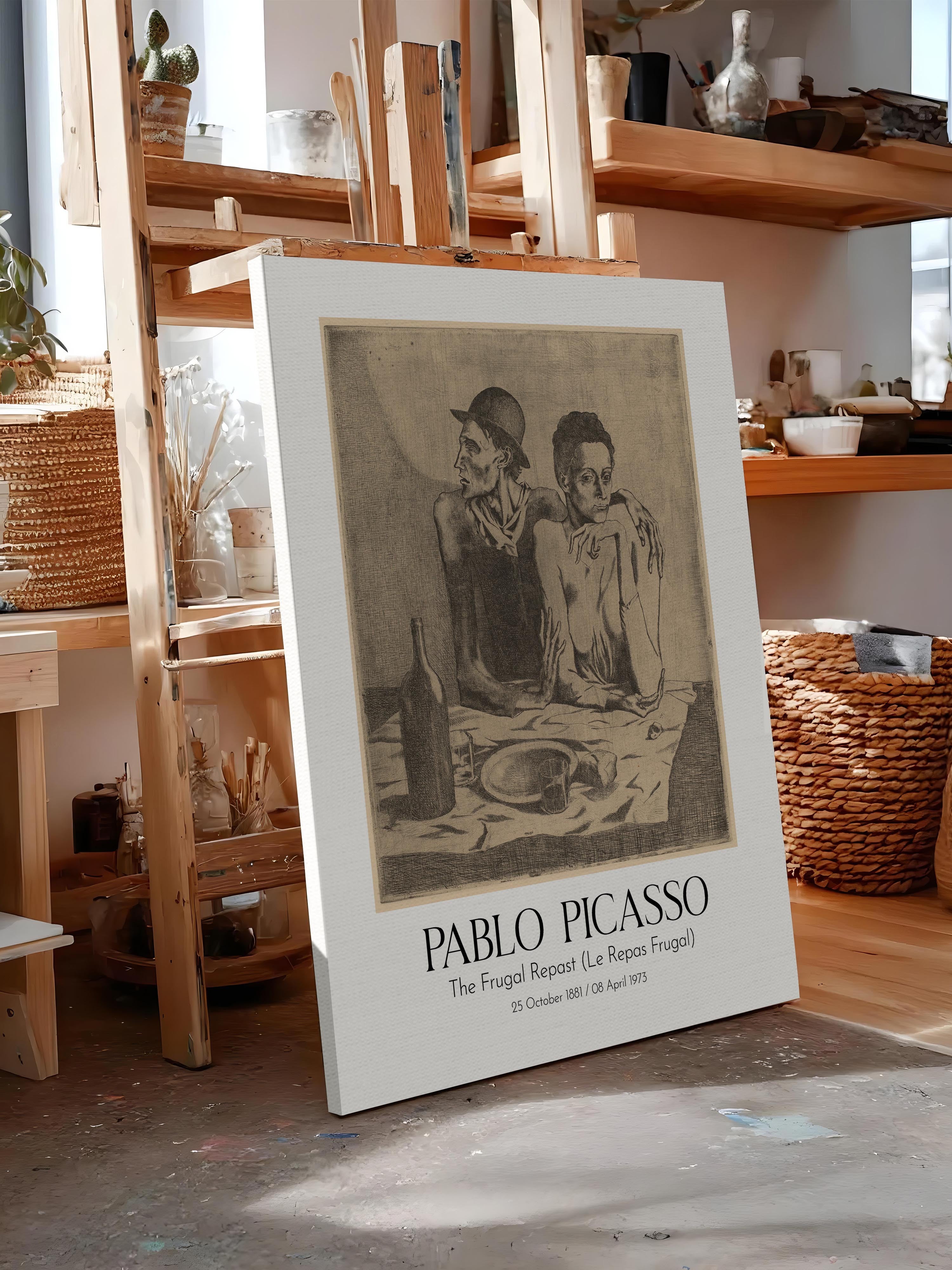 Pablo Picasso - The Frugal Repast (Le Repas Frugal), Kanvas Tablo, Sanat Serisi NO:112500