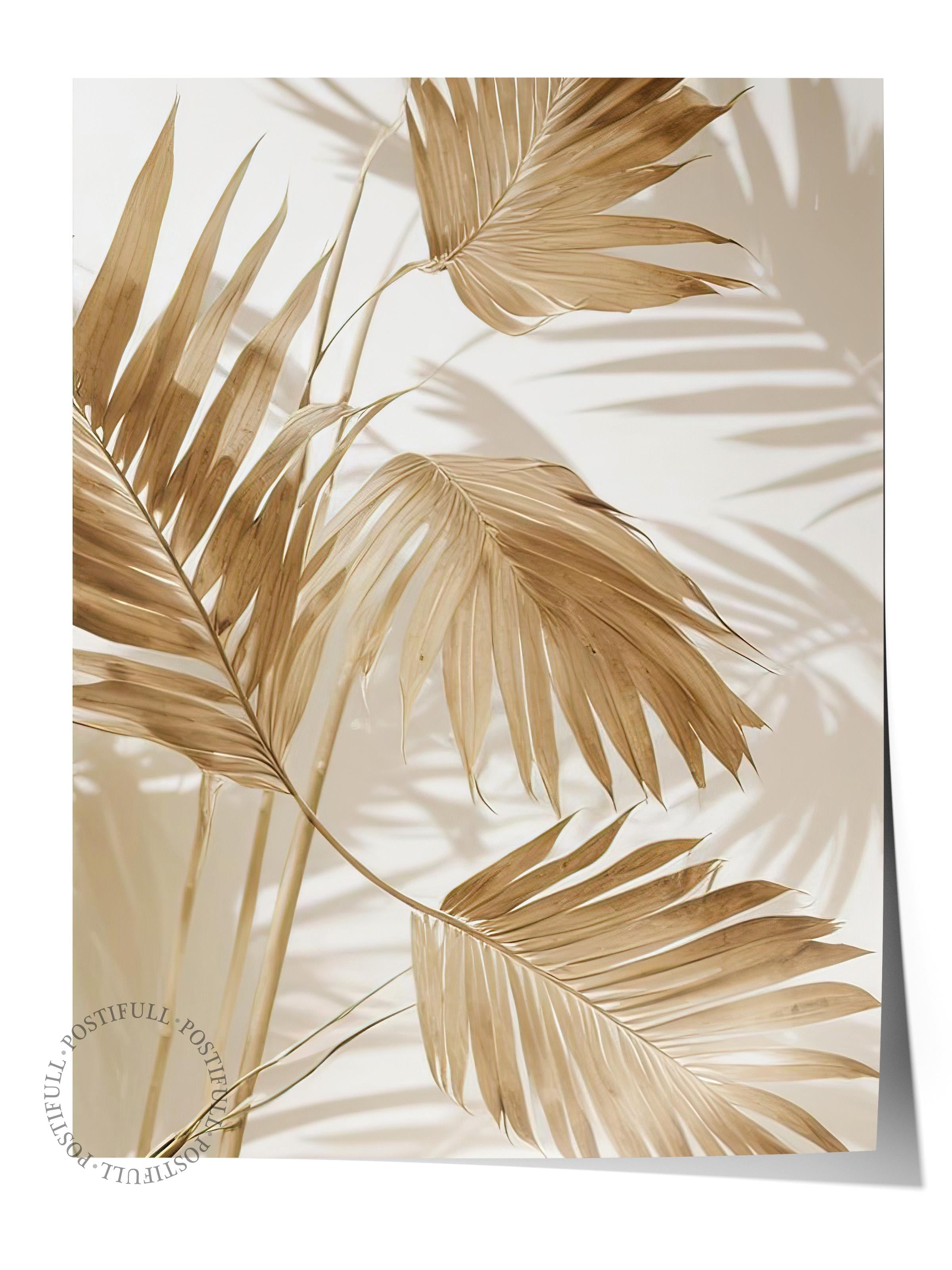 Palm Gold Poster, Çerçevesiz Duvar Posteri, Dikey Duvar Tablosu Comfort Serisi NO:108380