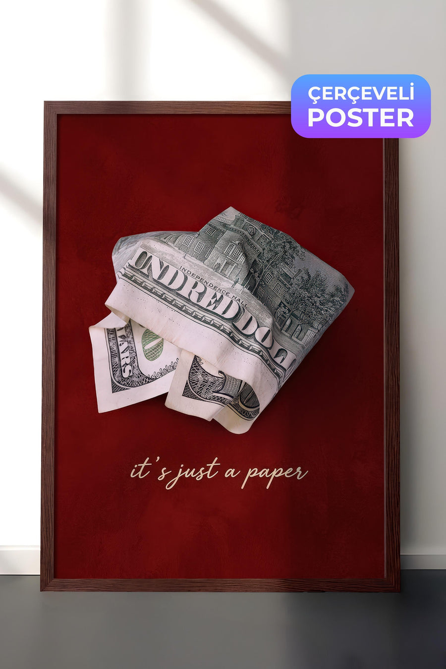 it's just a paper Old Money Tasarımlar Poster – Kahverengi Çerçeveli Tablo