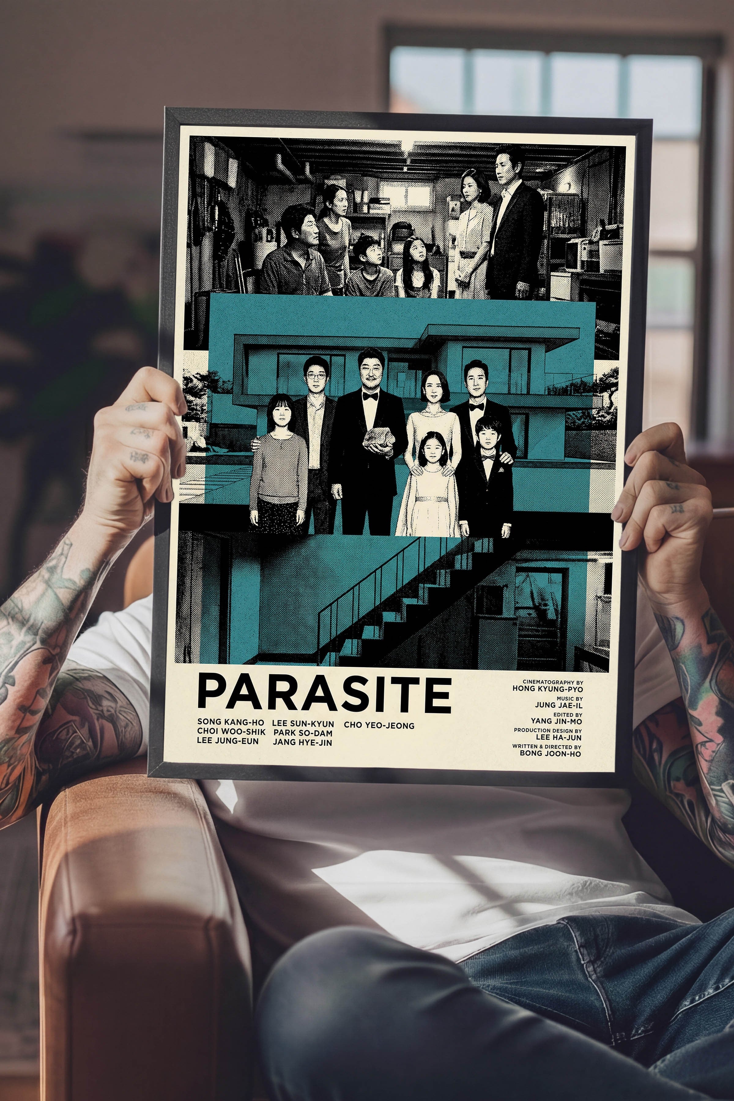 Parasite Siyah Çerçeveli Poster, Sinema ve Dizi Tablo, Film Dizi Afişleri NO:112823