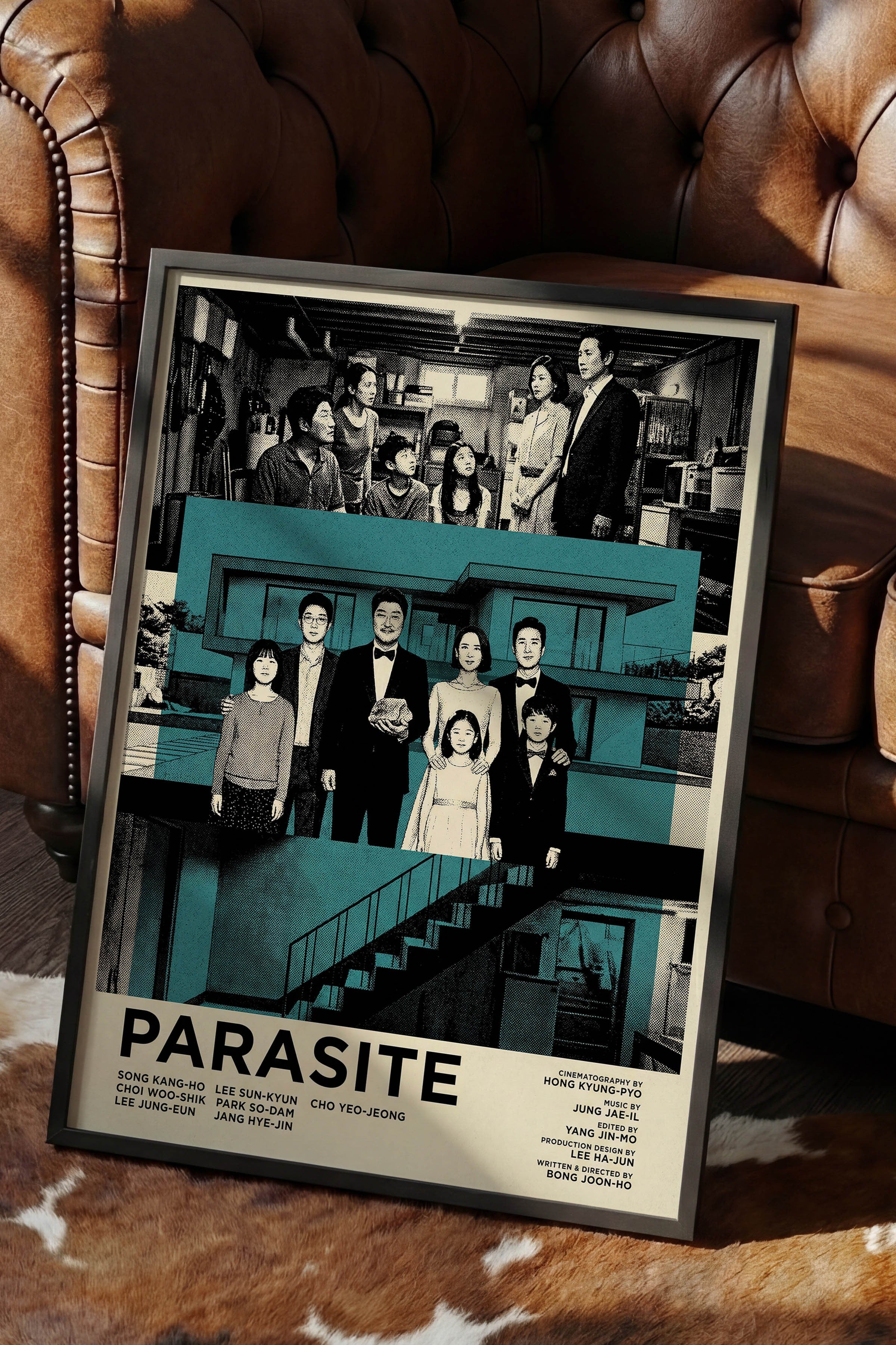 Parasite Siyah Çerçeveli Poster, Sinema ve Dizi Tablo, Film Dizi Afişleri NO:112823