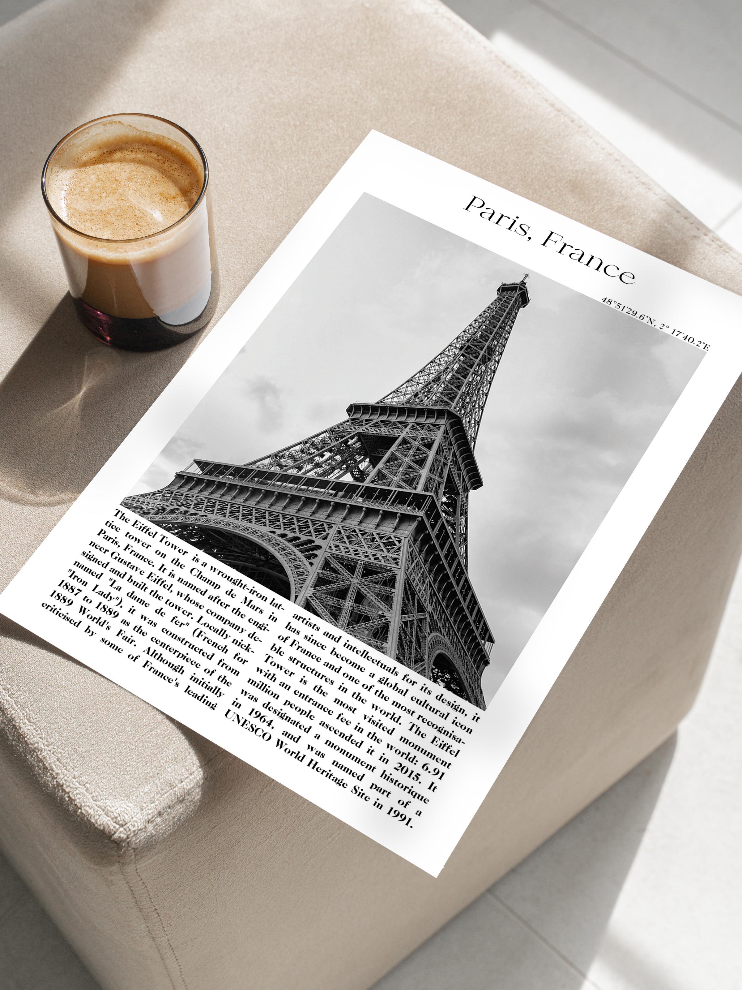 Paris - Fransa, Şehir Temalı Poster, Çerçevesiz Duvar Posteri, NO:30032