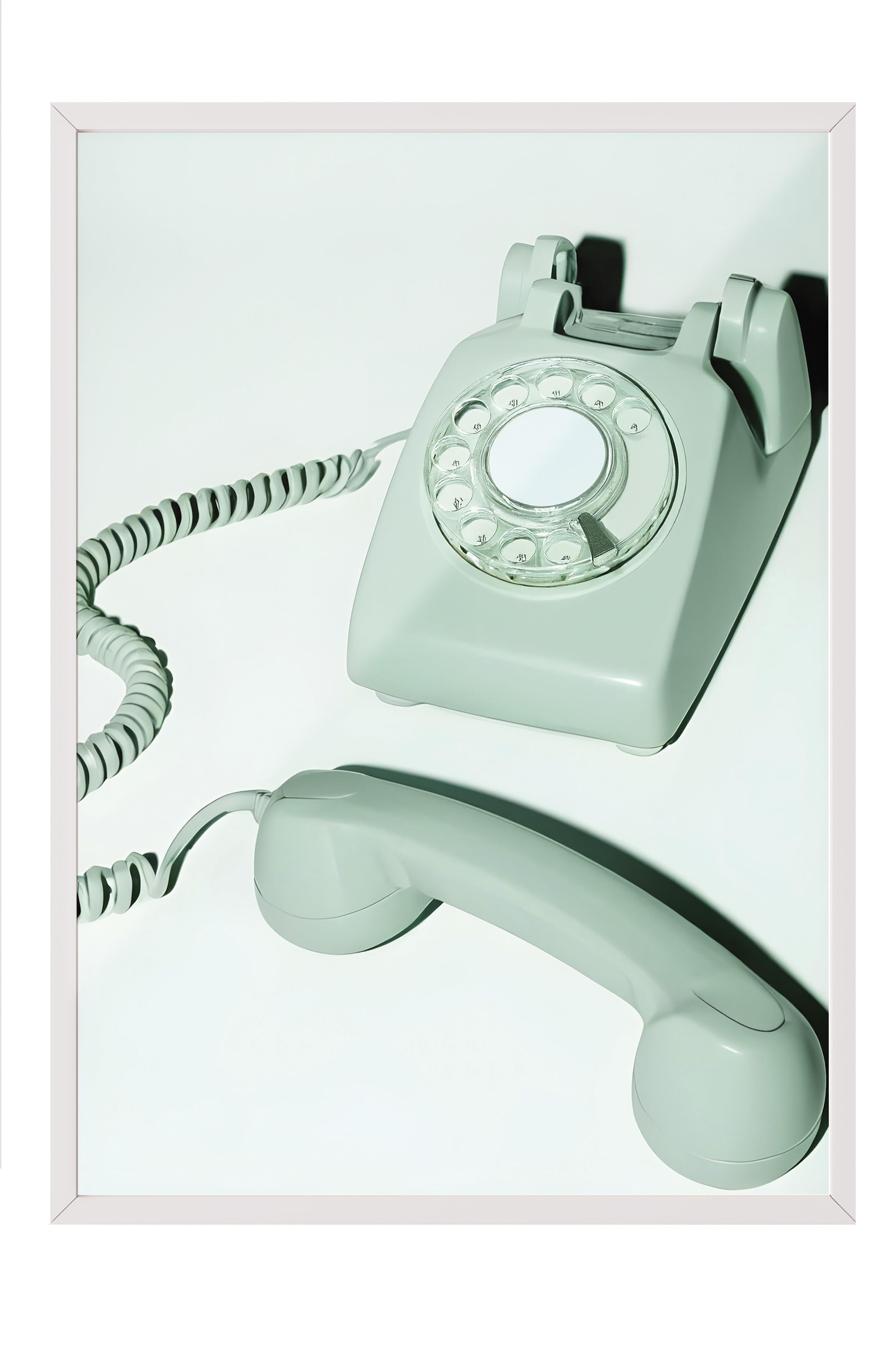 Pastel Phone Çerçeveli Tablo, Beyaz Çerçeve ve Poster, Dikey Duvar Tablosu Comfort Serisi NO:108483