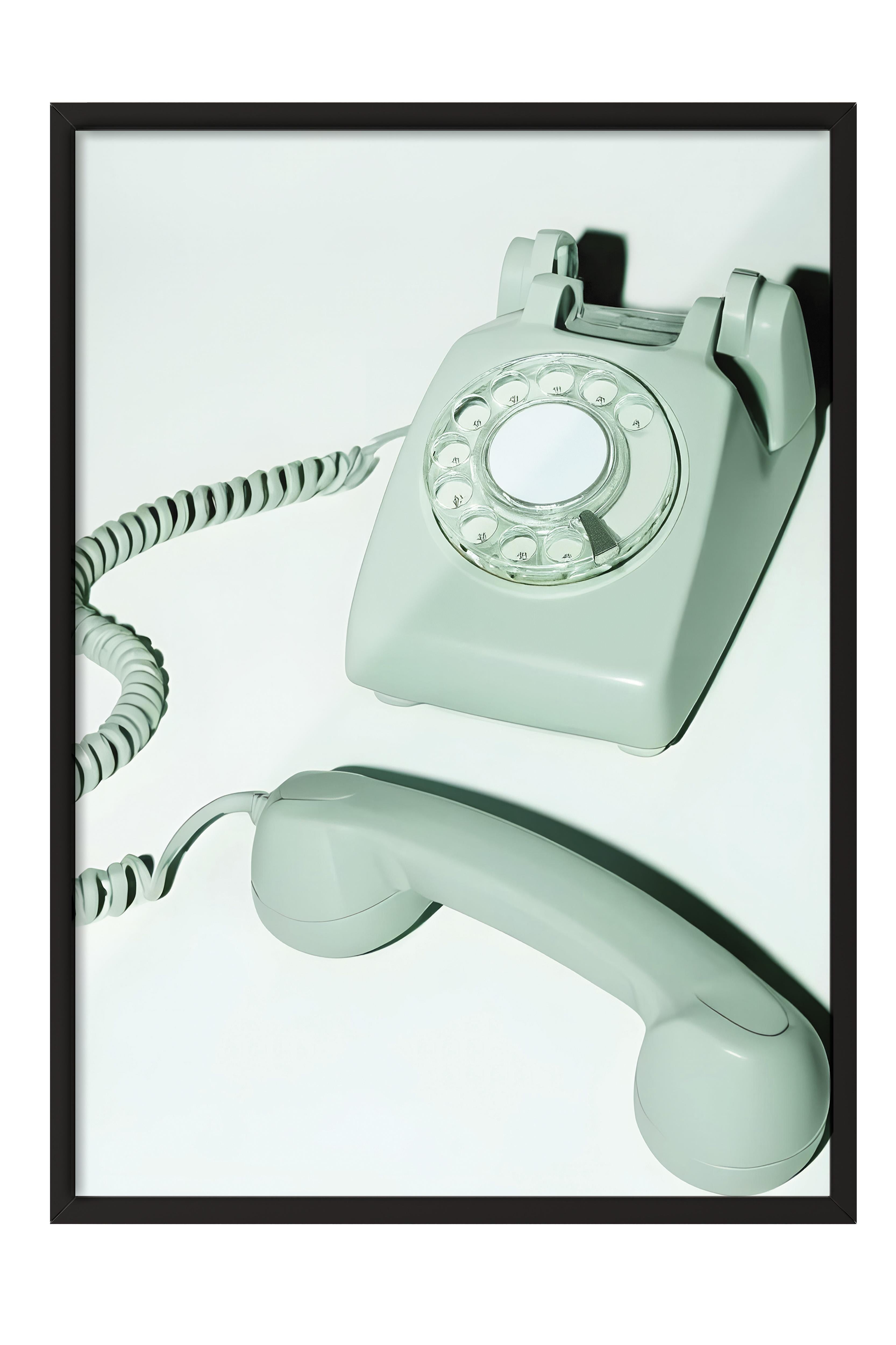 Pastel Phone Çerçeveli Tablo, Siyah Çerçeve ve Poster, Dikey Duvar Tablosu Comfort Serisi NO:108483