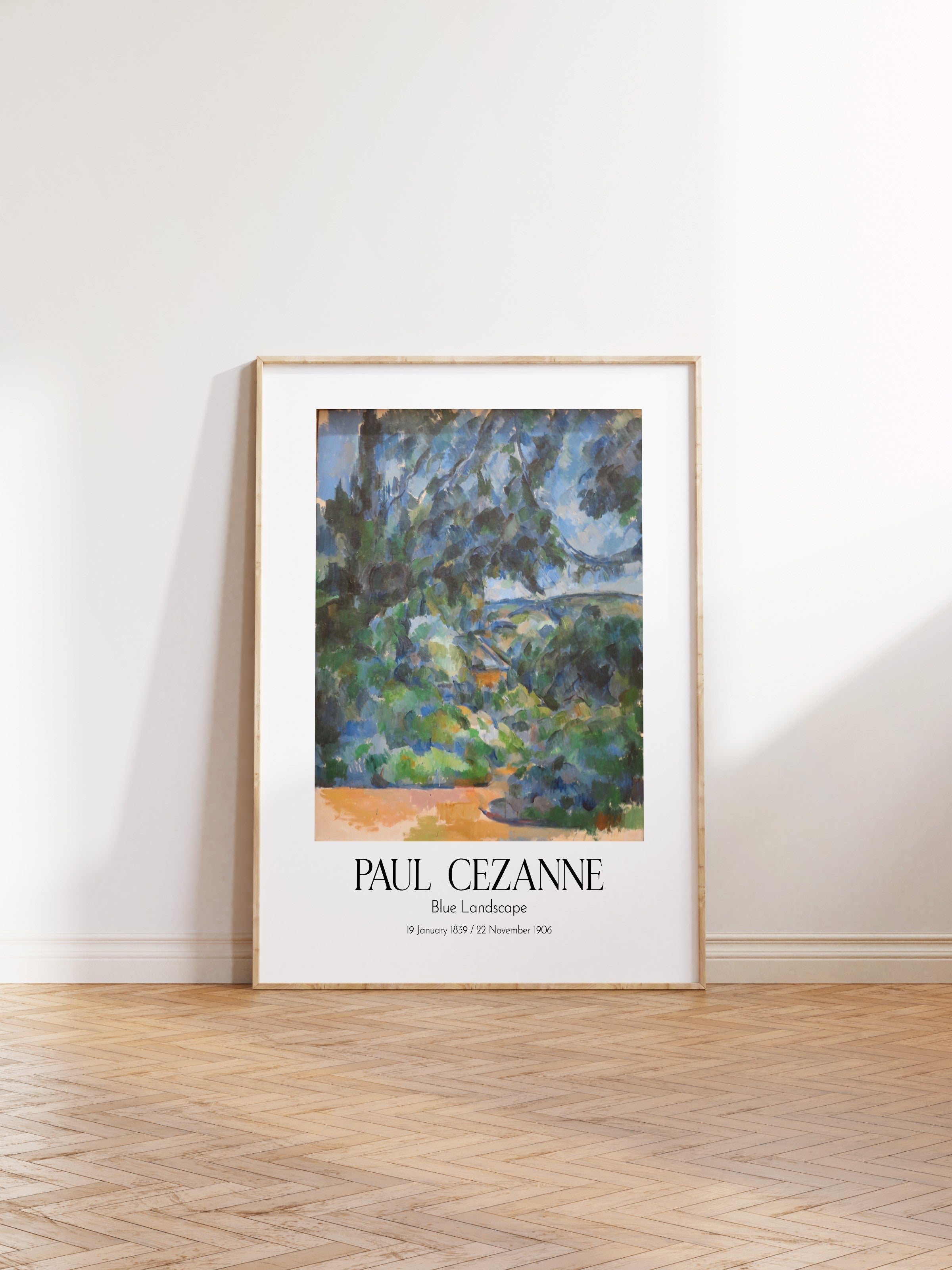 Paul Cezanne - Blue Landscape, Ahşap Çerçeveli Tablo, Sanat Serisi NO:110453