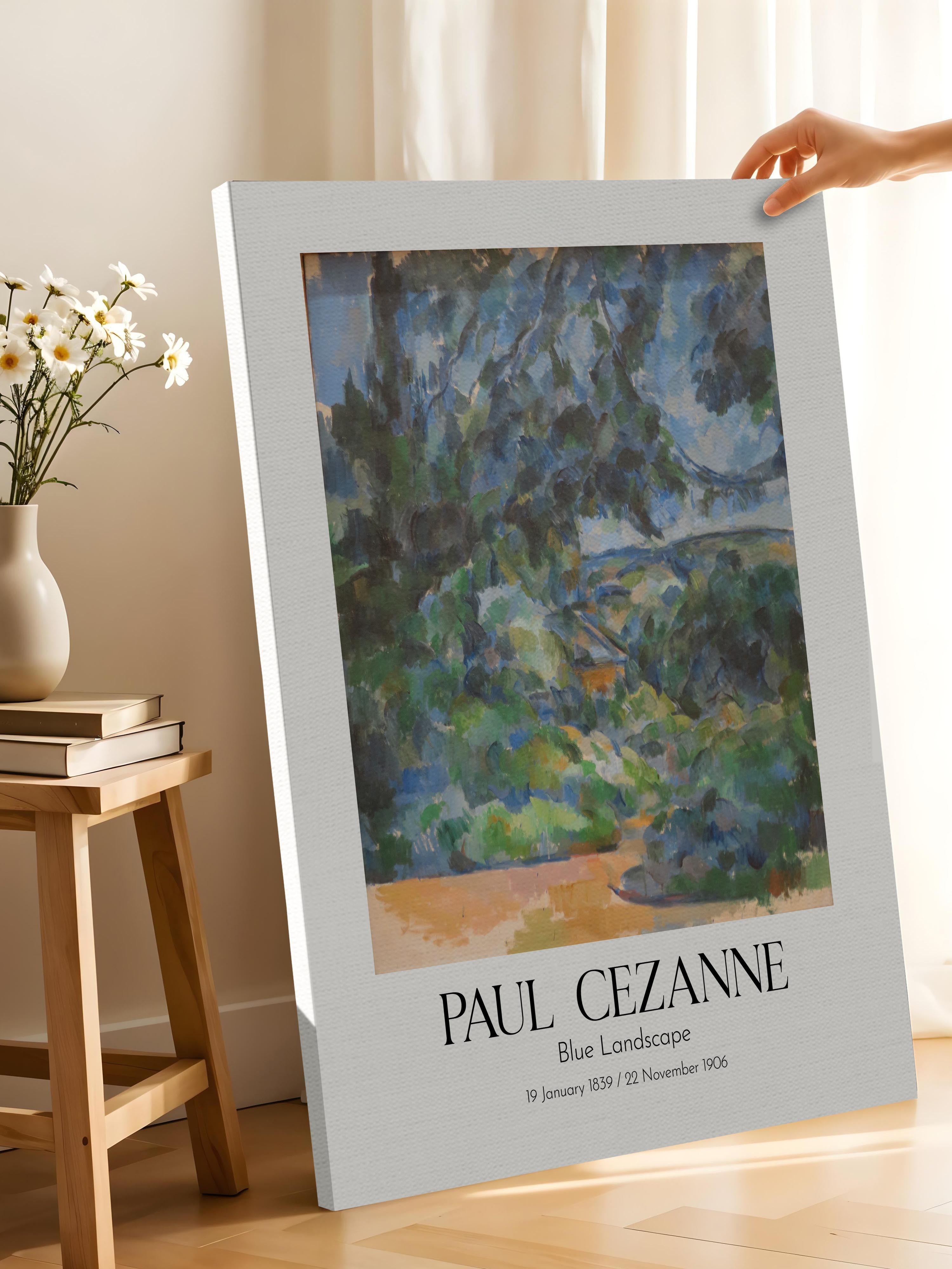 Paul Cezanne - Blue Landscape, Kanvas Tablo, Sanat Serisi NO:110453