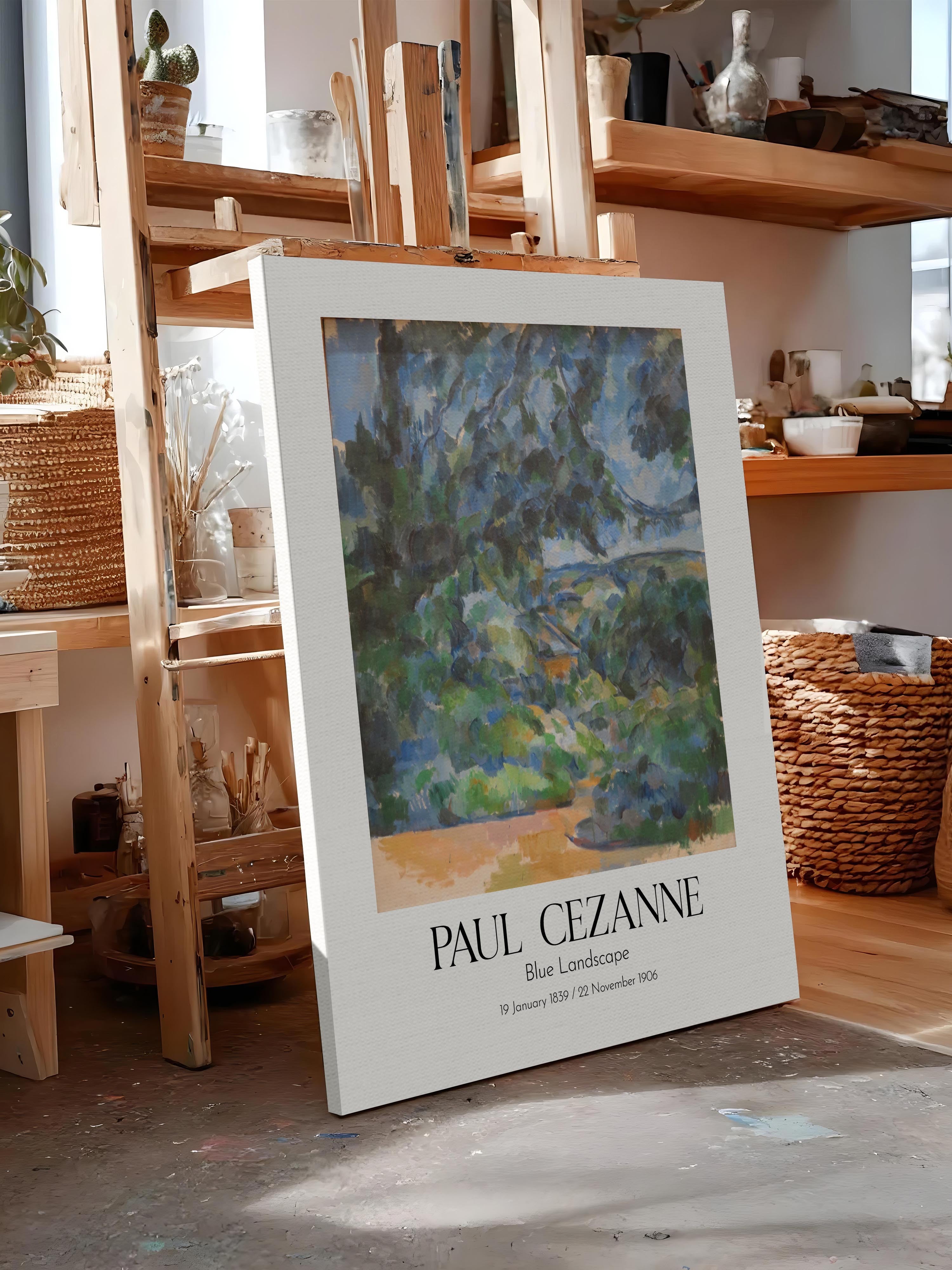 Paul Cezanne - Blue Landscape, Kanvas Tablo, Sanat Serisi NO:110453