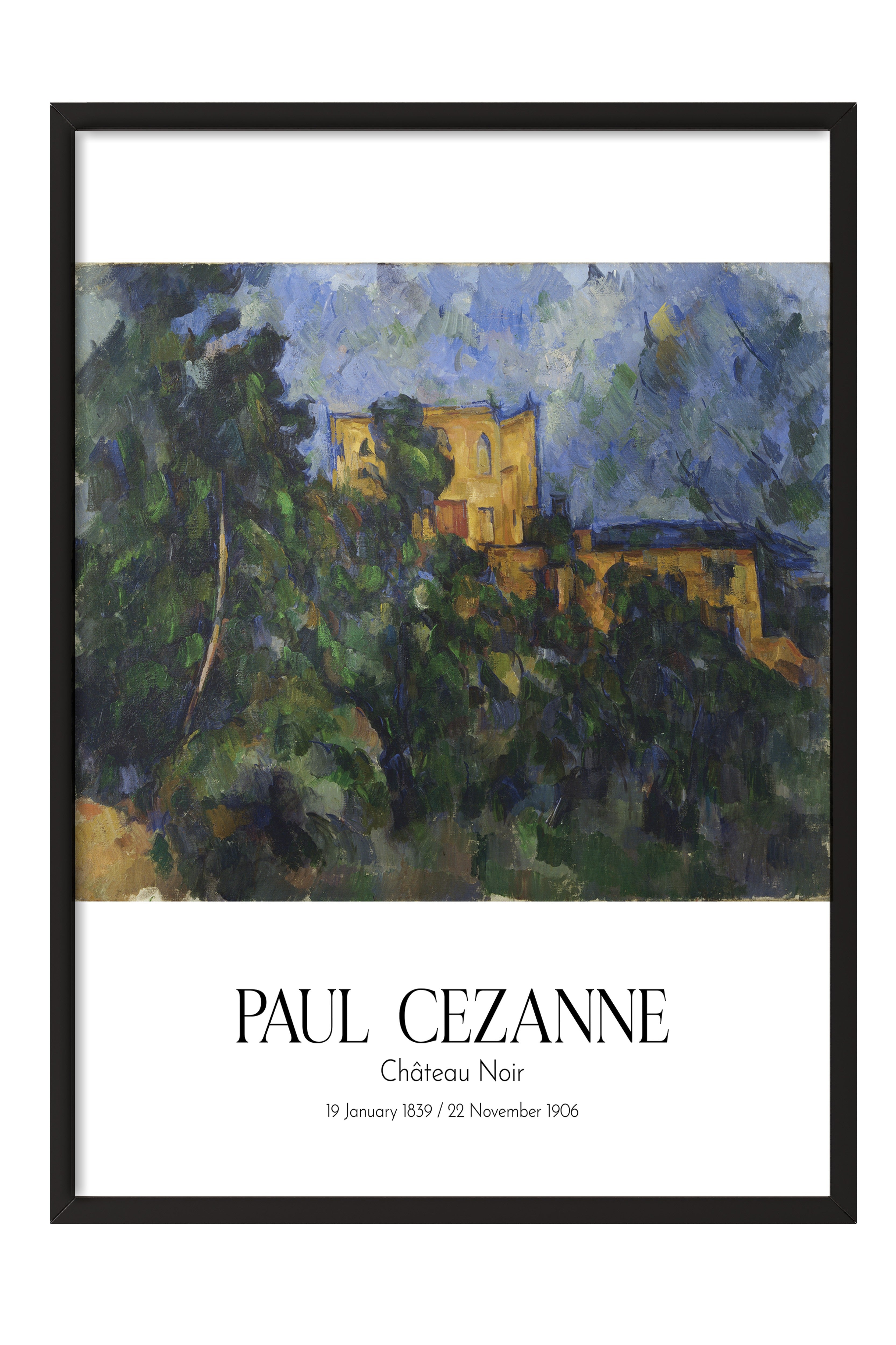 Paul Cezanne - Château Noir, Siyah Çerçeveli Tablo, Sanat Serisi NO:110454