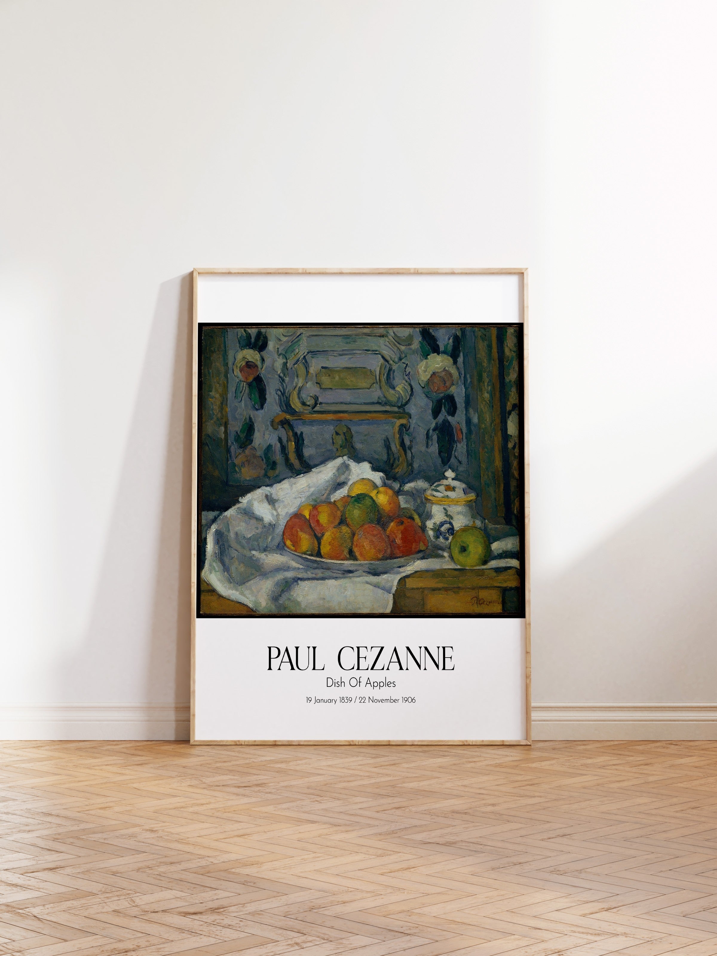 Paul Cezanne - Dish Of Apples, Ahşap Çerçeveli Tablo, Sanat Serisi NO:110455