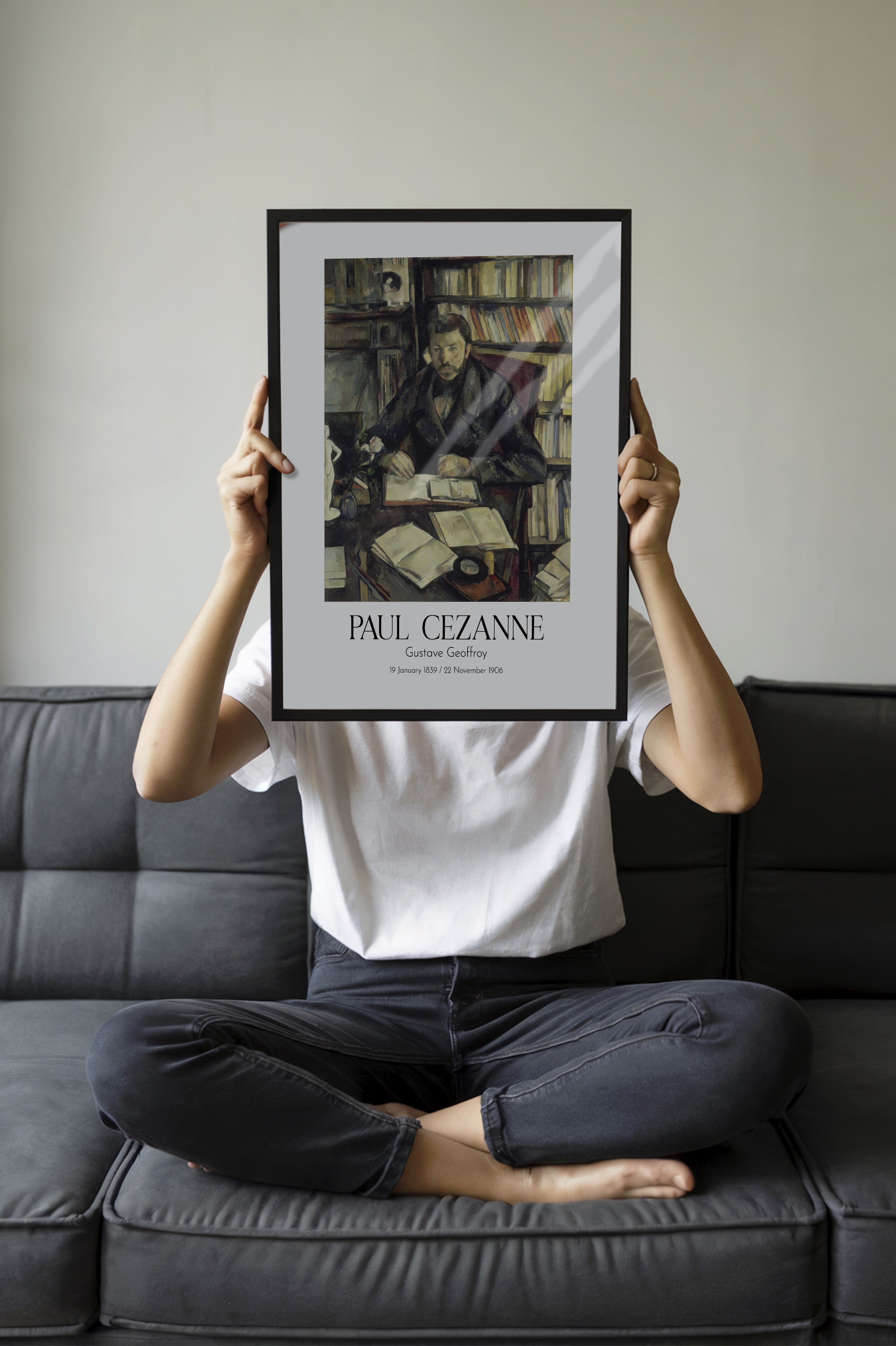 Paul Cezanne - Gustave Geoffroy, Siyah Çerçeveli Tablo, Sanat Serisi NO:110457
