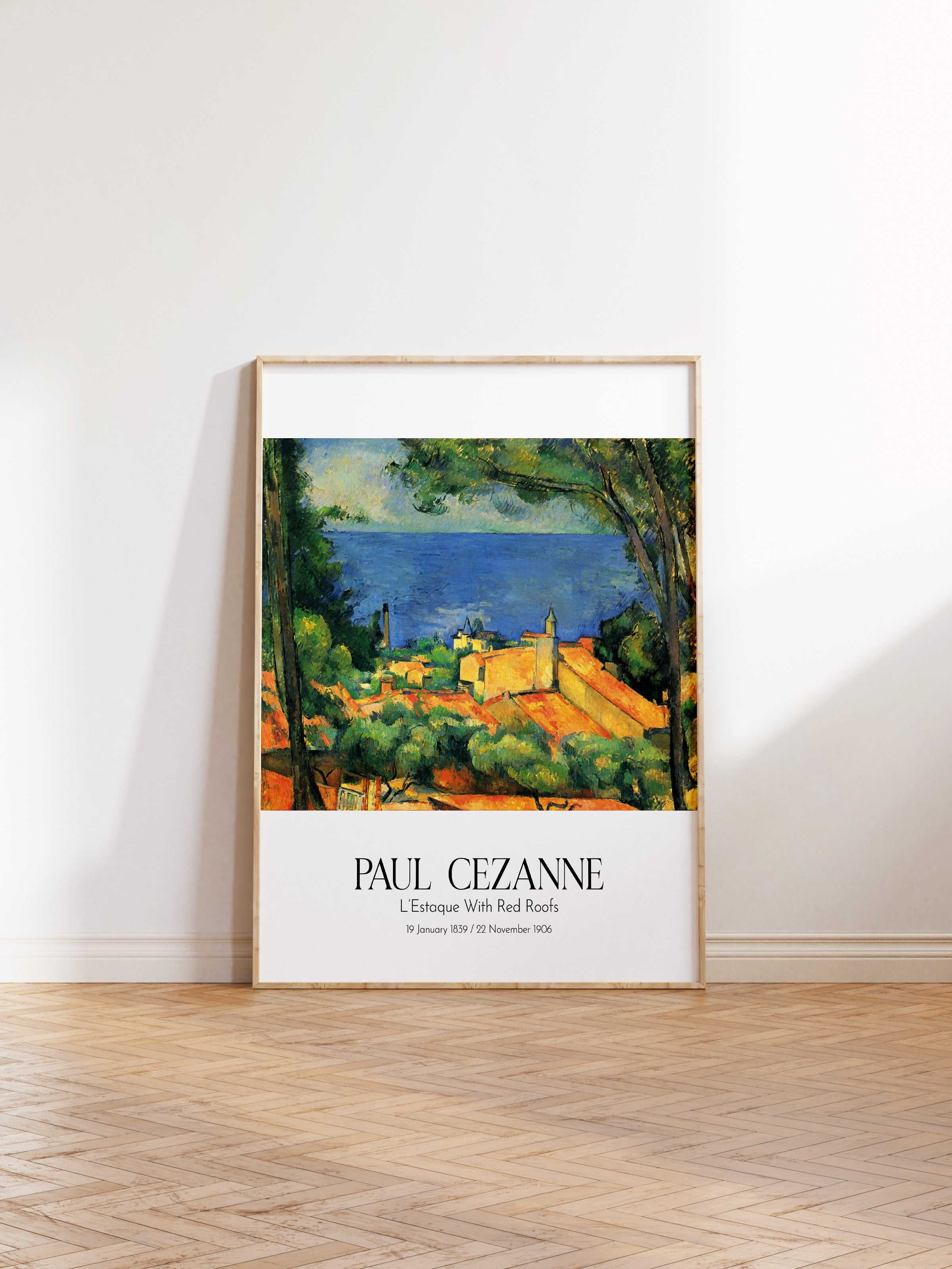 Paul Cezanne - L'Estaque With Red Roofs, Ahşap Çerçeveli Tablo, Sanat Serisi NO:110462