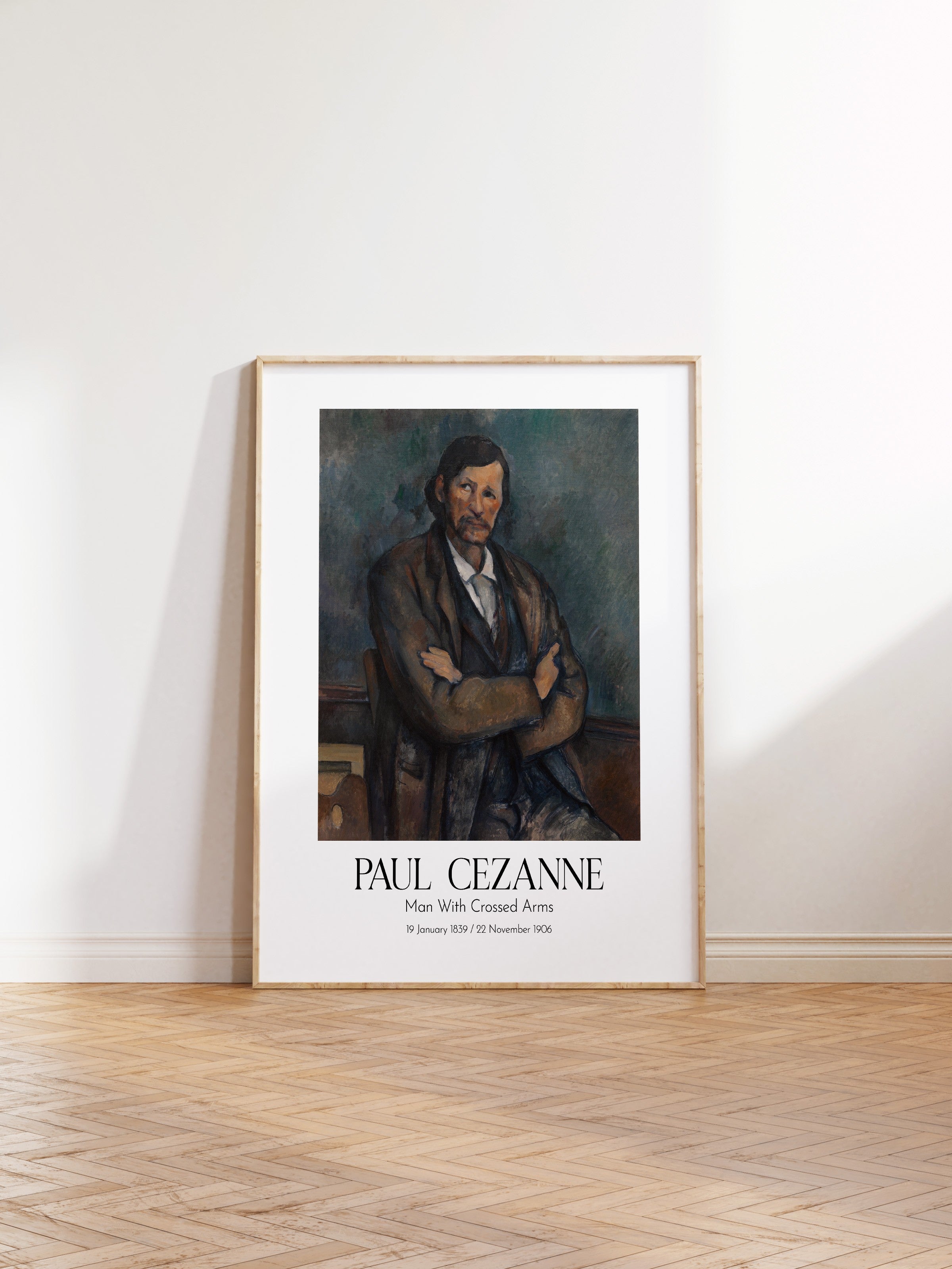 Paul Cezanne - Man With Crossed Arms, Ahşap Çerçeveli Tablo, Sanat Serisi NO:110463