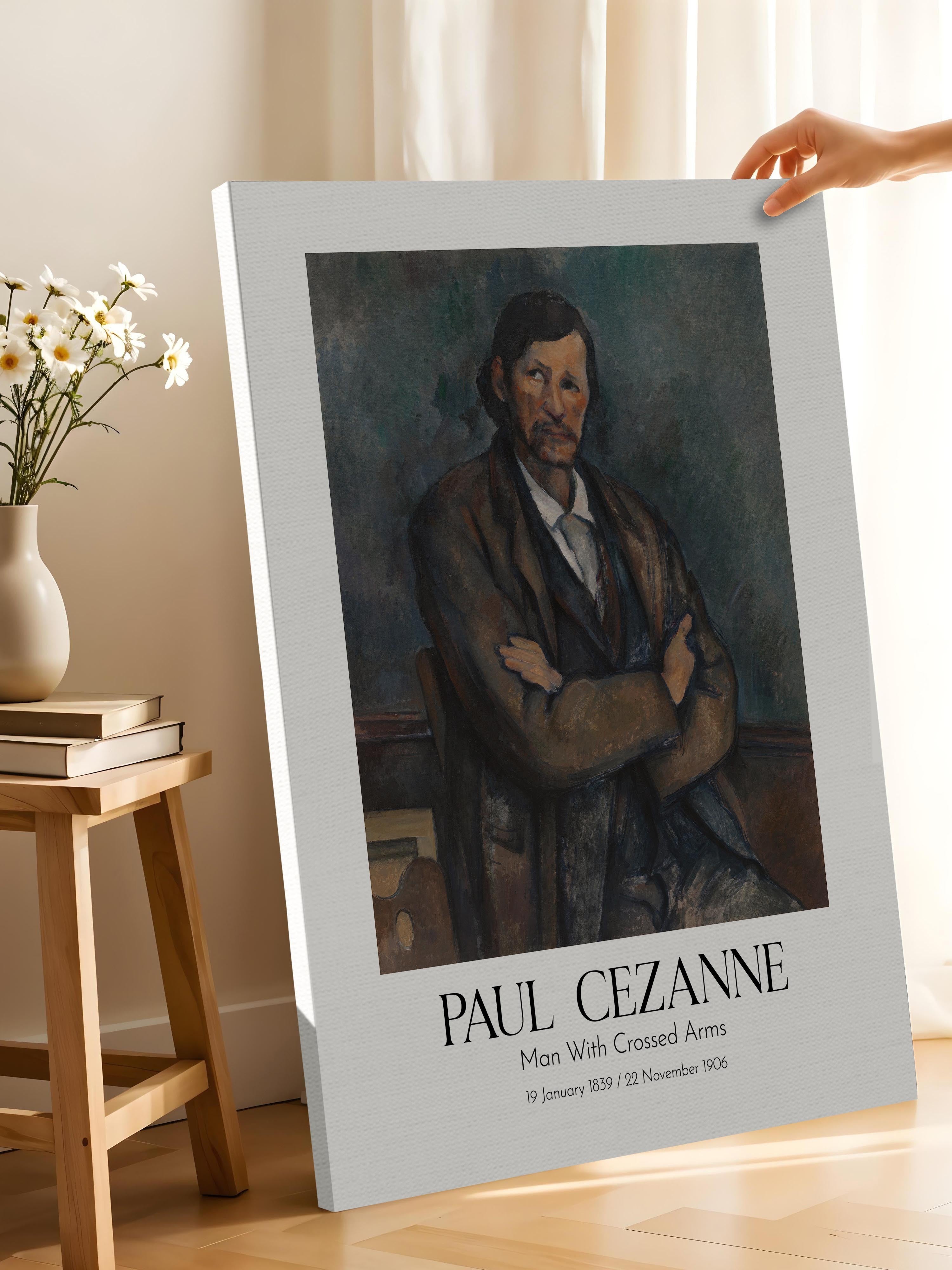 Paul Cezanne - Man With Crossed Arms, Kanvas Tablo, Sanat Serisi NO:110463