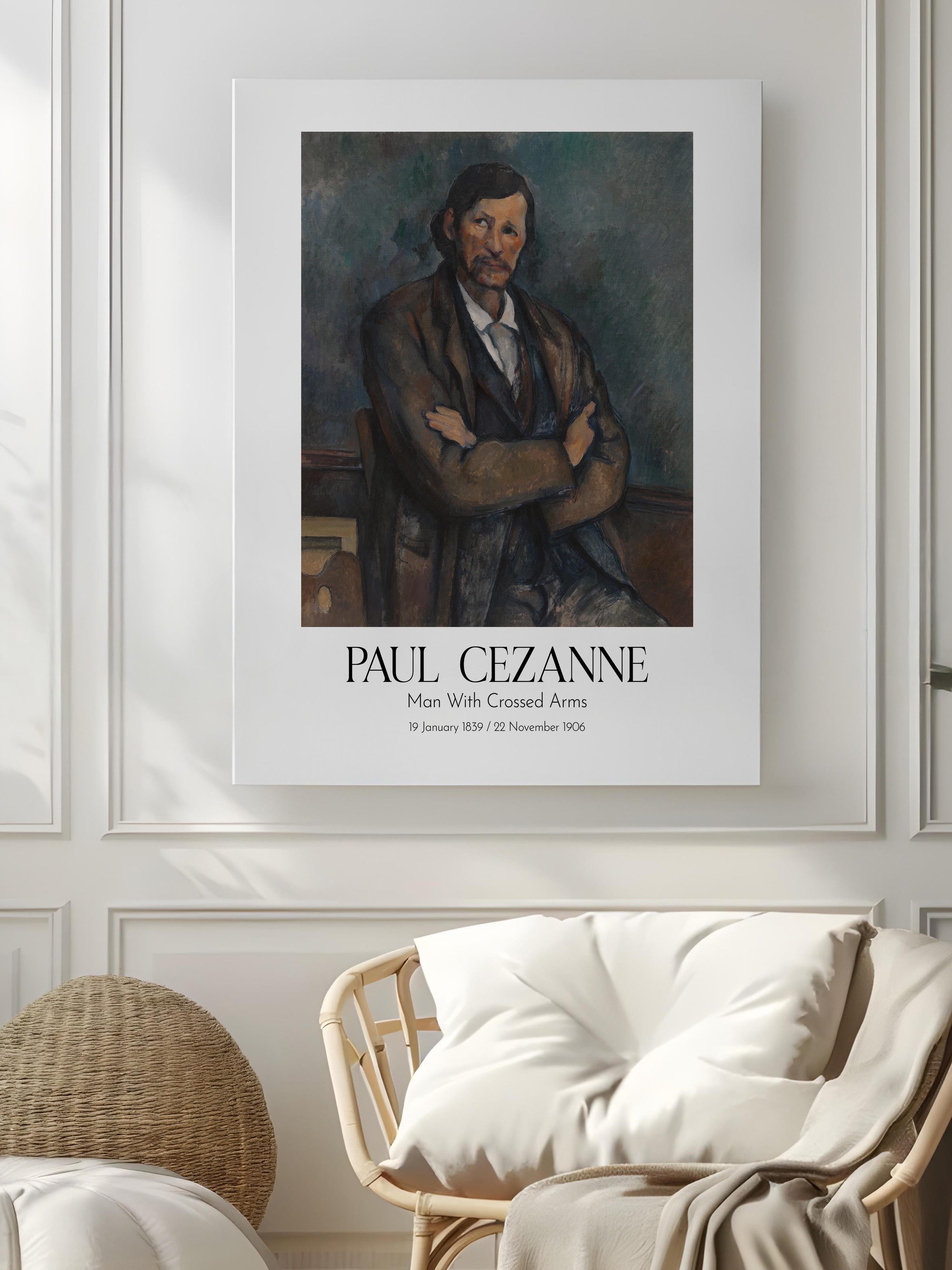 Paul Cezanne - Man With Crossed Arms, Kanvas Tablo, Sanat Serisi NO:110463