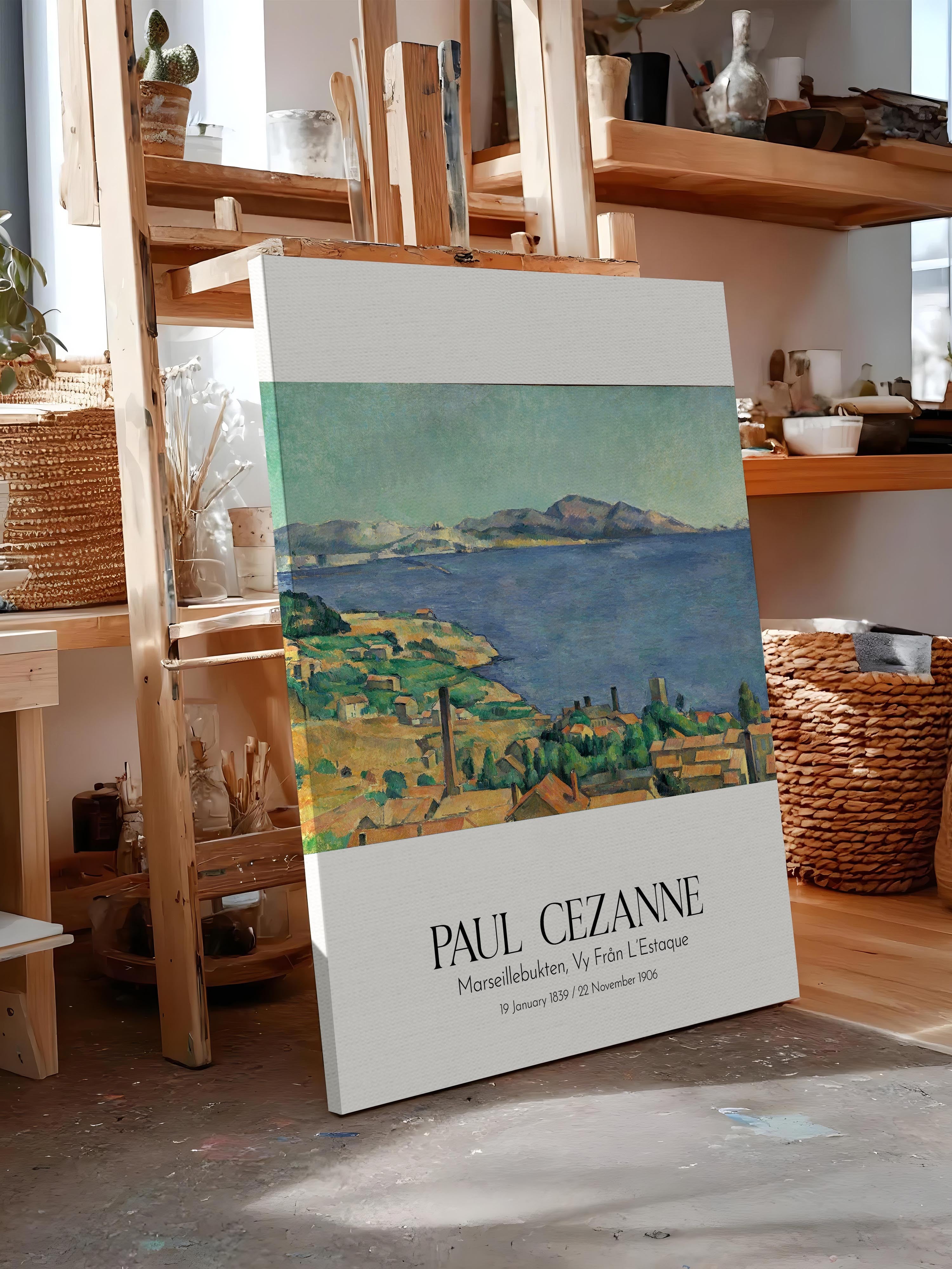 Paul Cezanne - Marseillebukten, Vy Från L'Estaque, Kanvas Tablo, Sanat Serisi NO:110484