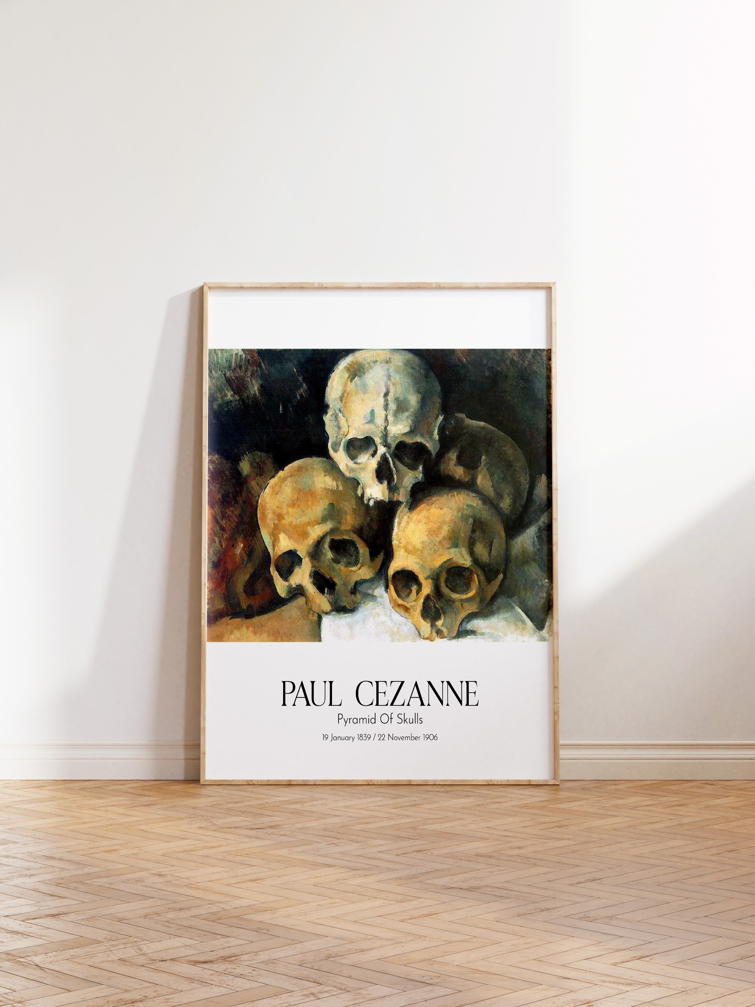 Paul Cezanne - Pyramid Of Skulls, Ahşap Çerçeveli Tablo, Sanat Serisi NO:110486