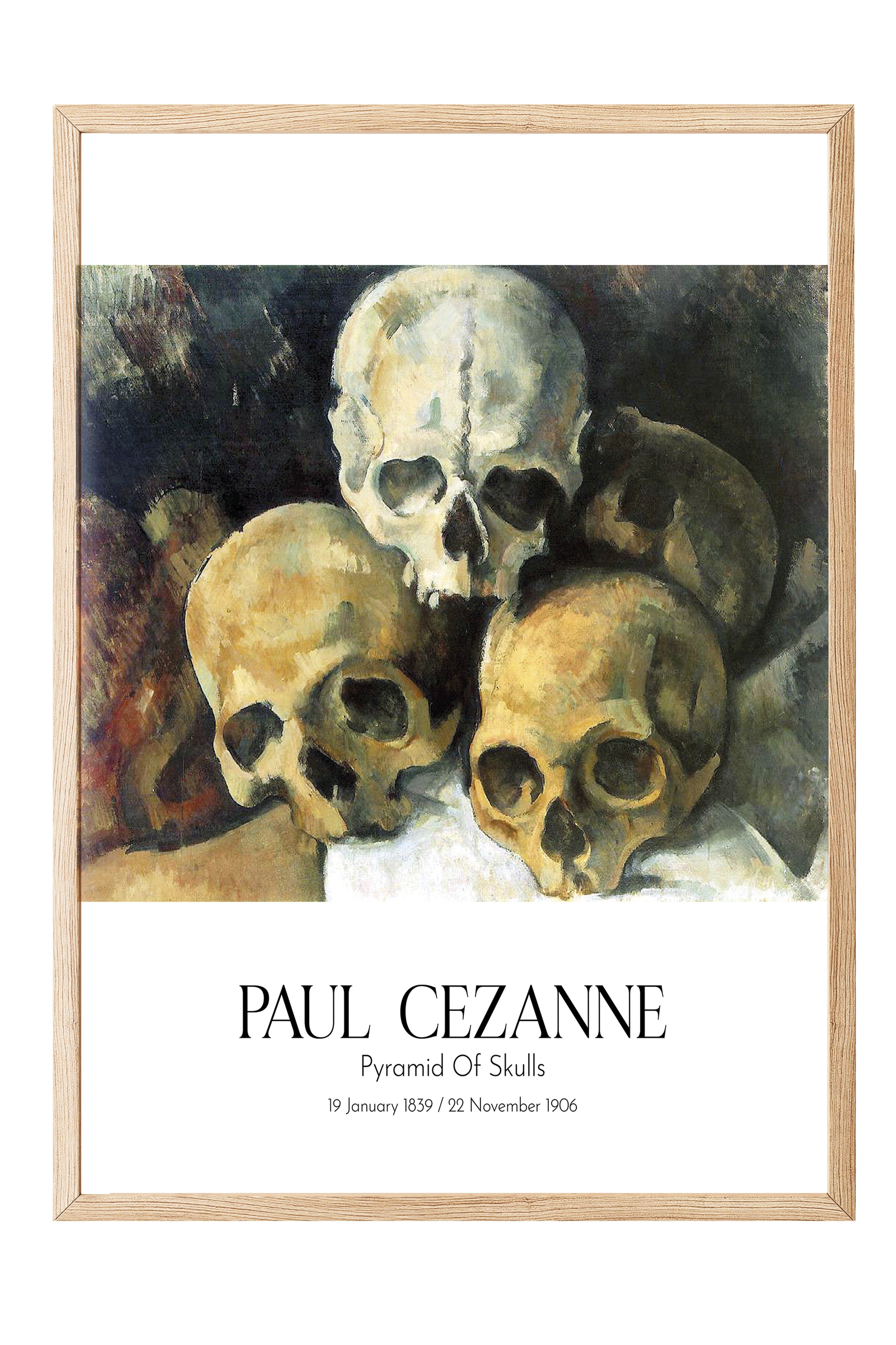 Paul Cezanne - Pyramid Of Skulls, Ahşap Çerçeveli Tablo, Sanat Serisi NO:110486