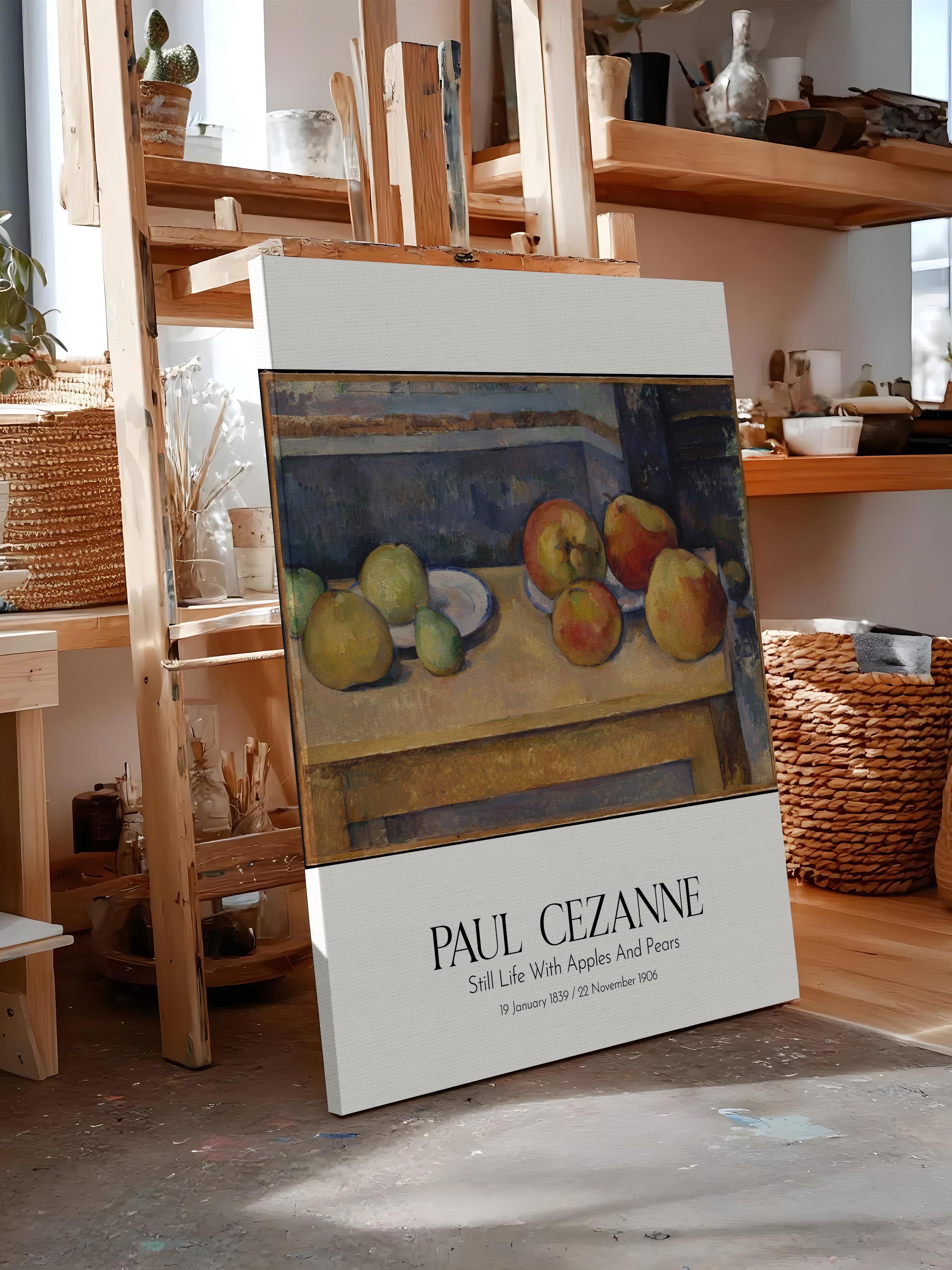 Paul Cezanne - Still Life With Apples And Pears, Kanvas Tablo, Sanat Serisi NO:110467
