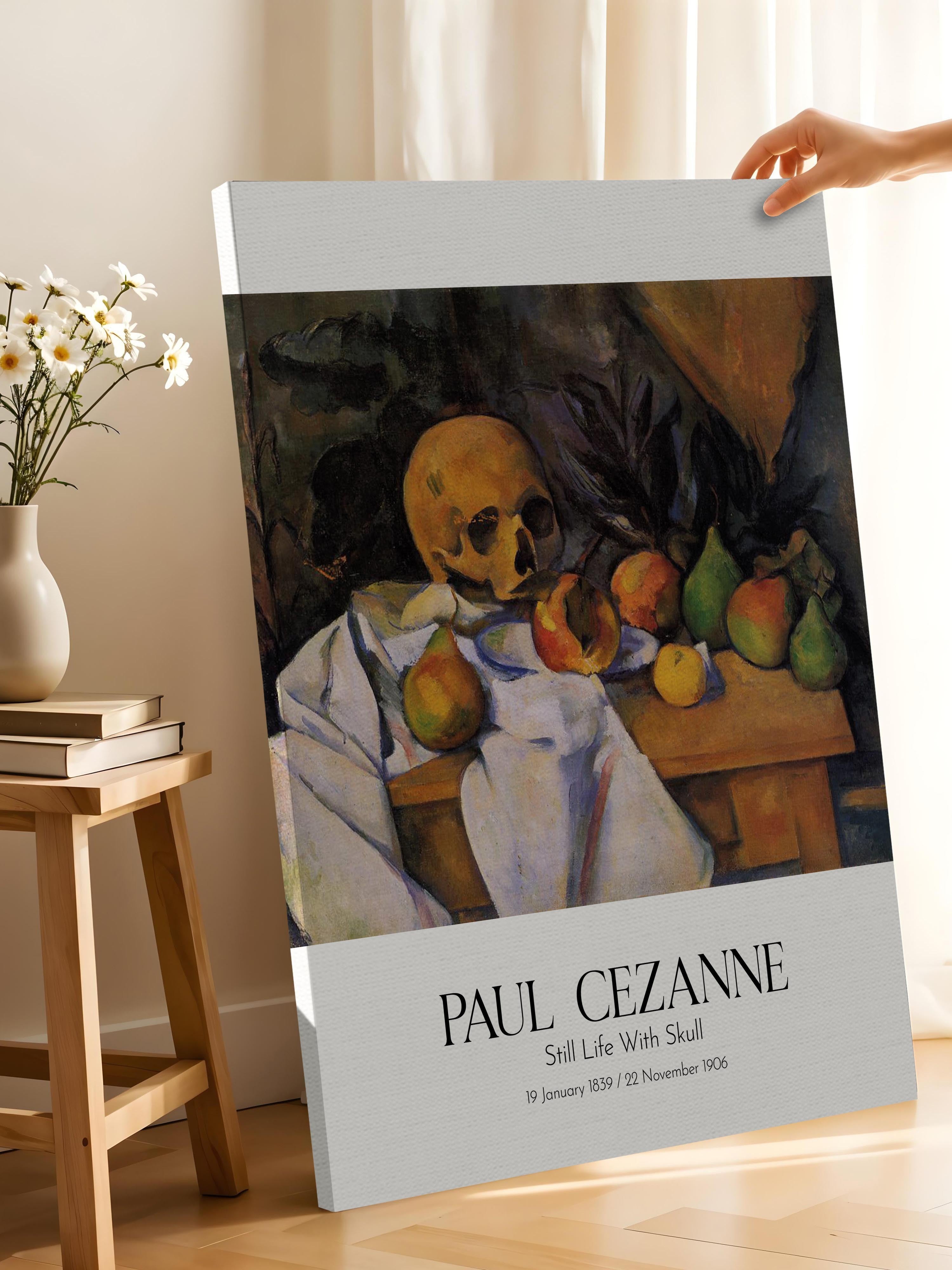 Paul Cezanne - Still Life With Skull, Kanvas Tablo, Sanat Serisi NO:110471