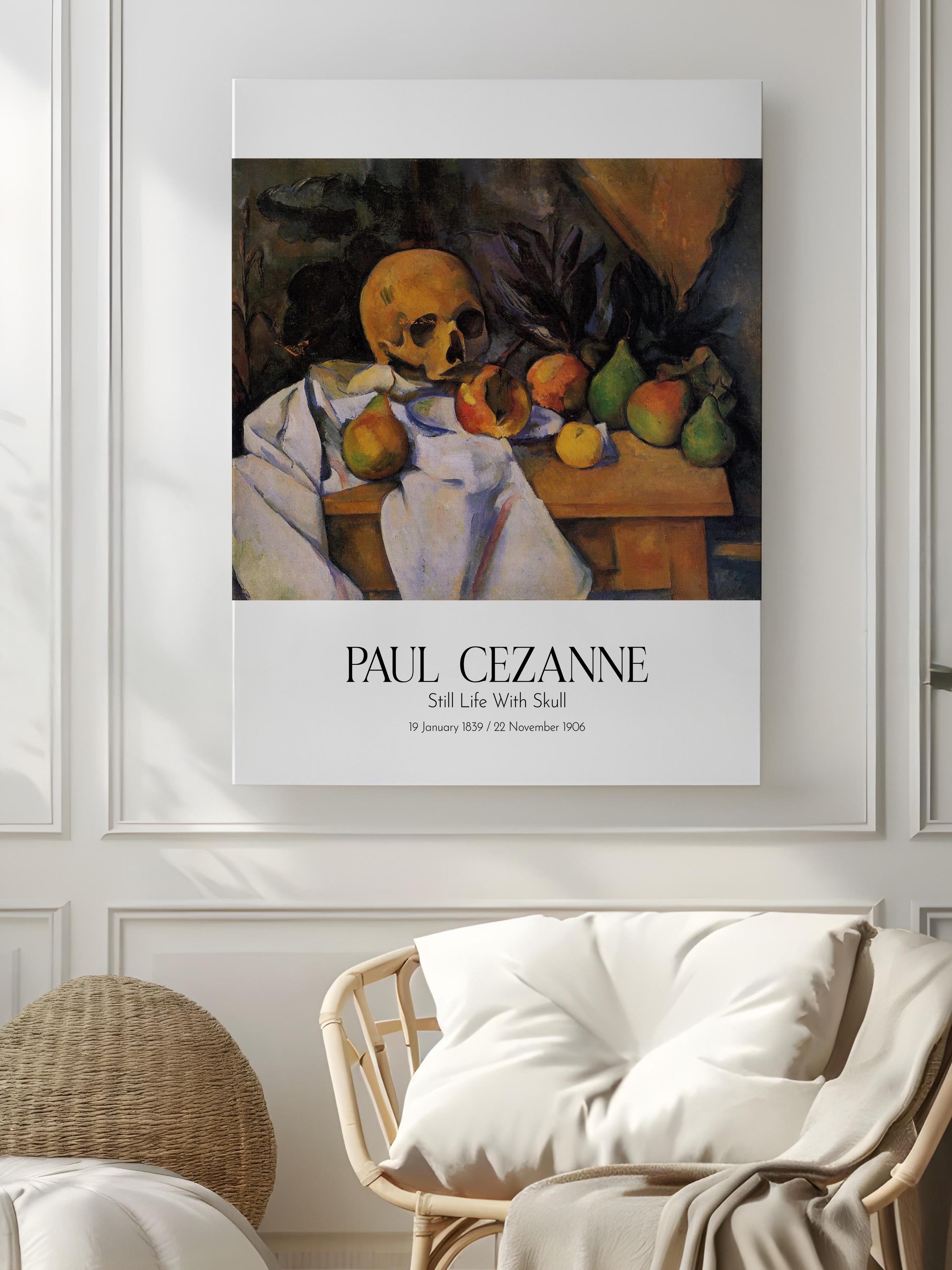 Paul Cezanne - Still Life With Skull, Kanvas Tablo, Sanat Serisi NO:110471