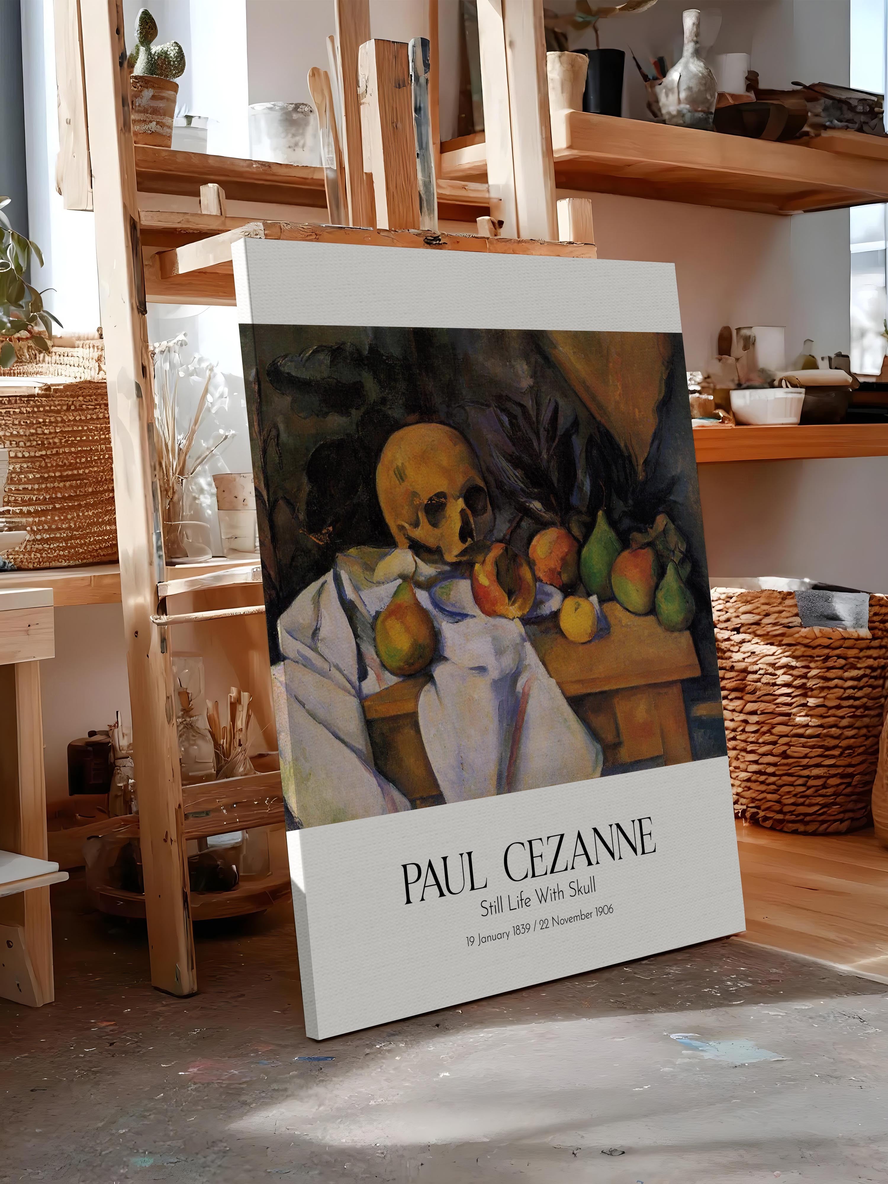Paul Cezanne - Still Life With Skull, Kanvas Tablo, Sanat Serisi NO:110471