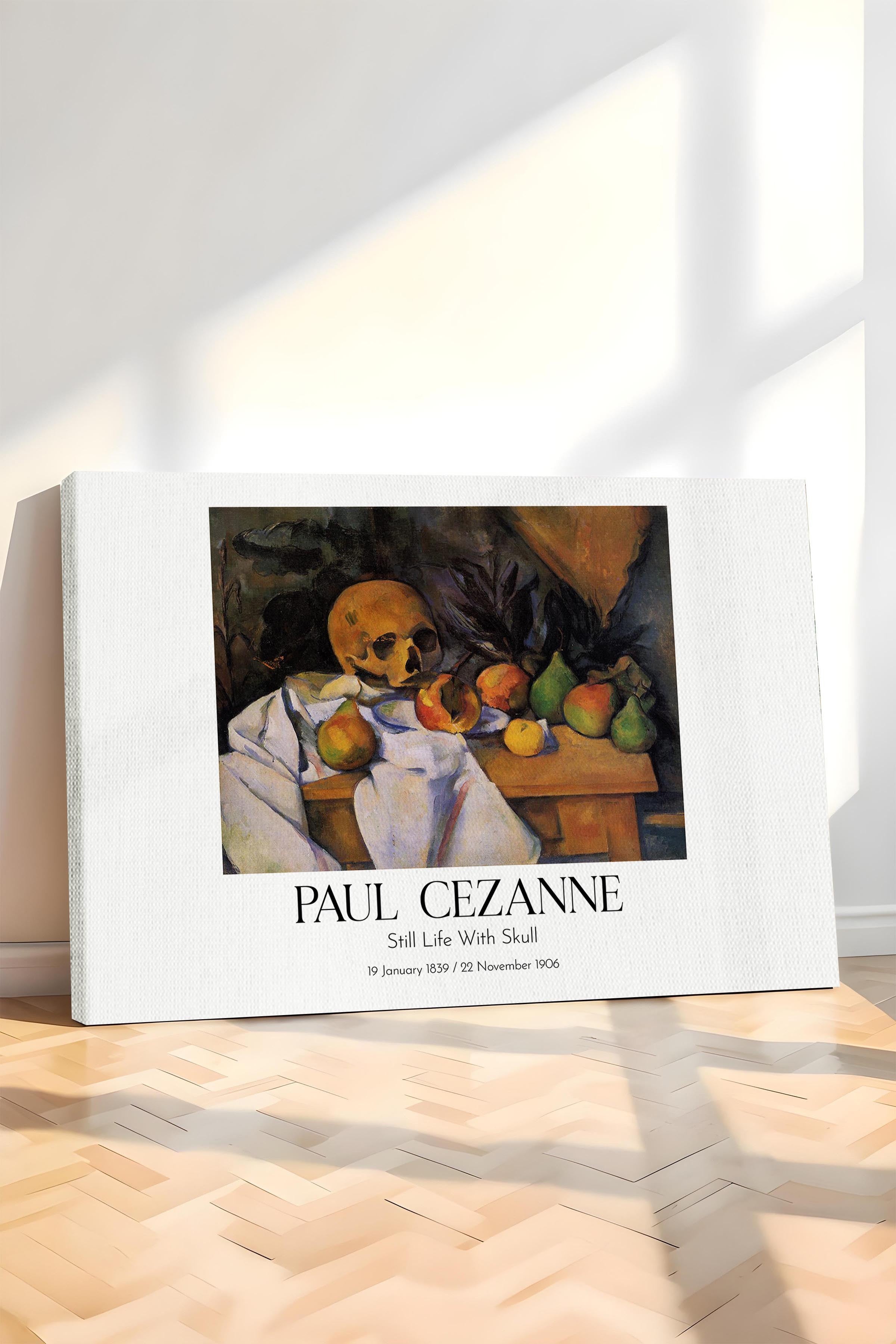 Paul Cezanne - Still Life With Skull, Kanvas Tablo, Sanat Serisi NO:110494
