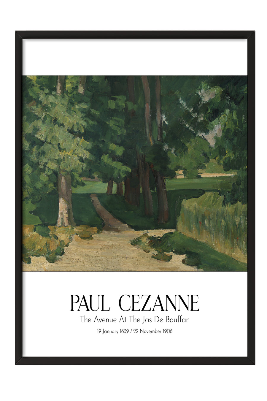 Paul Cezanne - The Avenue At The Jas De Bouffan, Siyah Çerçeveli Tablo, Sanat Serisi NO:110472