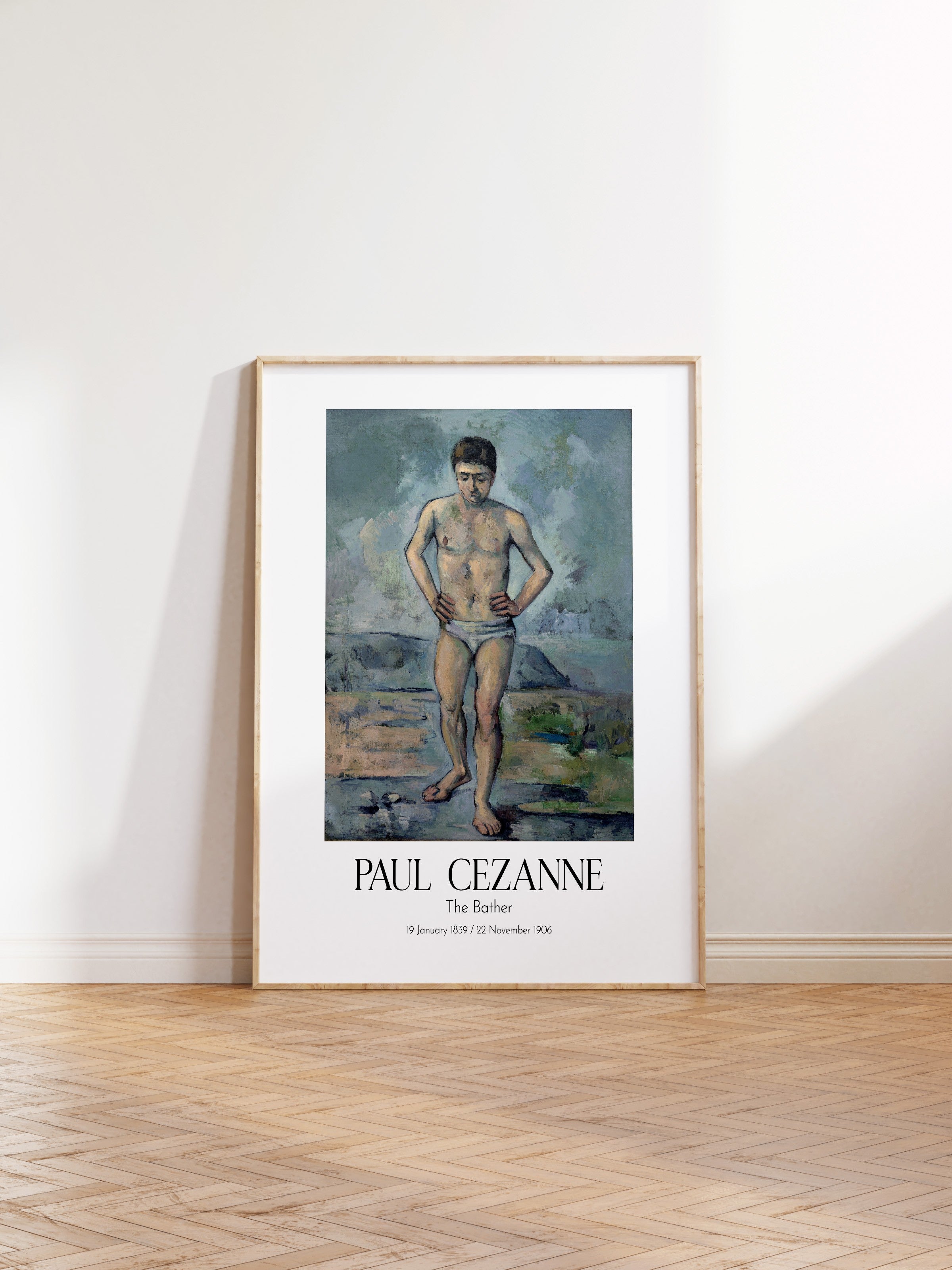 Paul Cezanne - The Bather, Ahşap Çerçeveli Tablo, Sanat Serisi NO:110473