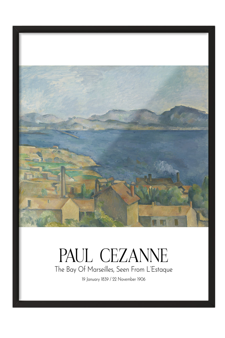 Paul Cezanne - The Bay Of Marseilles, Seen From L'Estaque, Siyah Çerçeveli Tablo, Sanat Serisi NO:110483