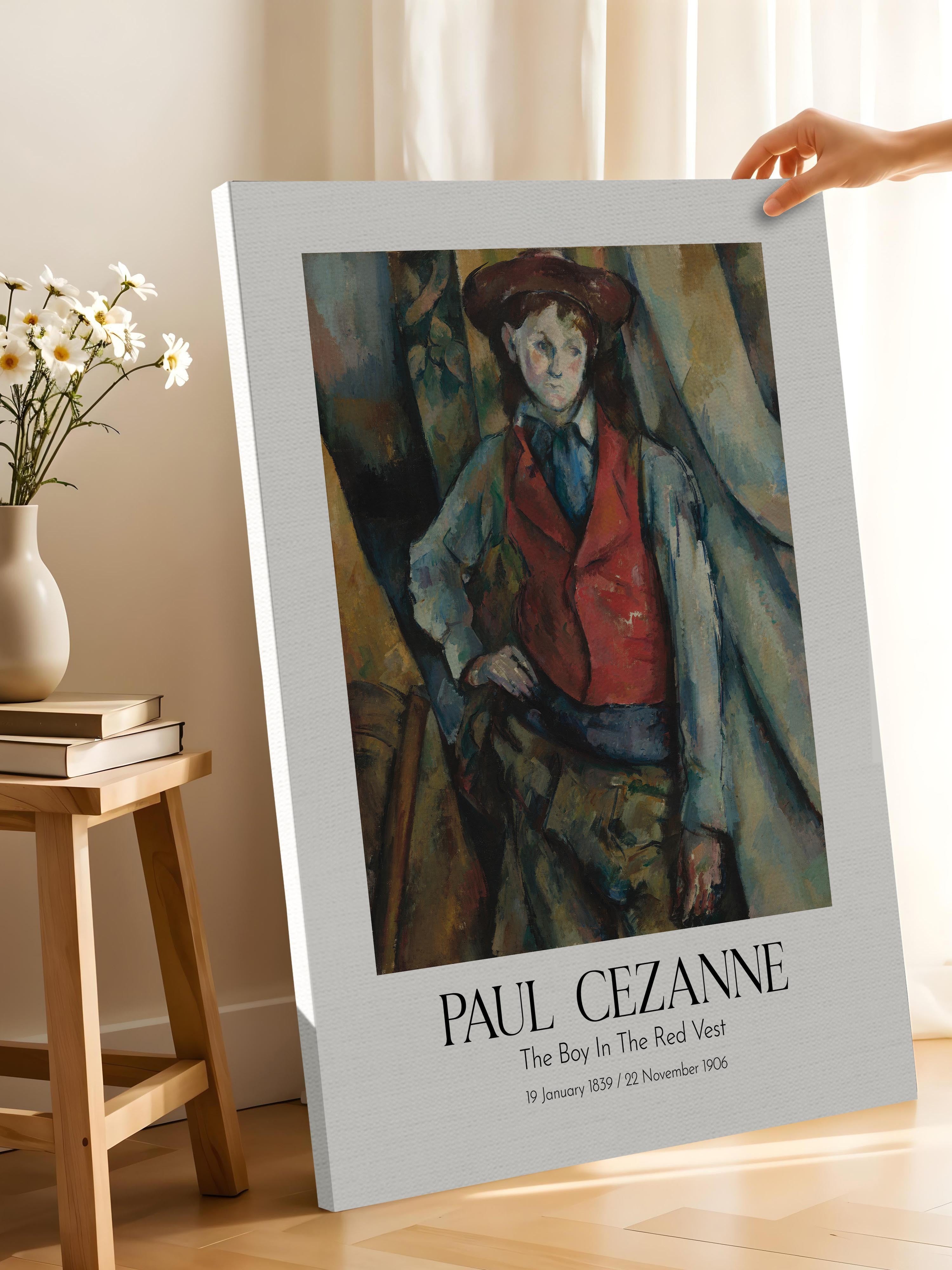 Paul Cezanne - The Boy In The Red Vest, Kanvas Tablo, Sanat Serisi NO:110459