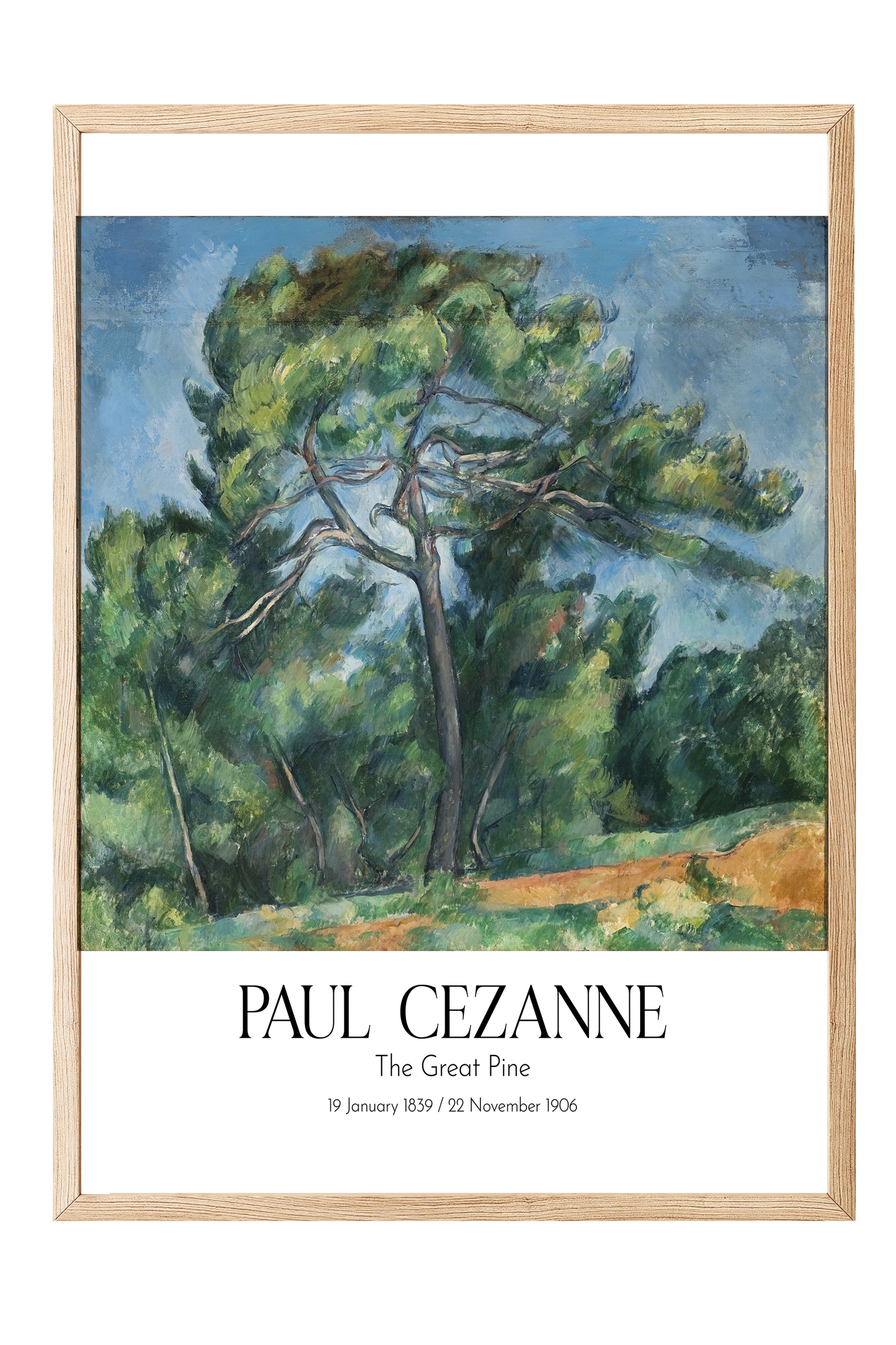 Paul Cezanne - The Great Pine, Ahşap Çerçeveli Tablo, Sanat Serisi NO:110475