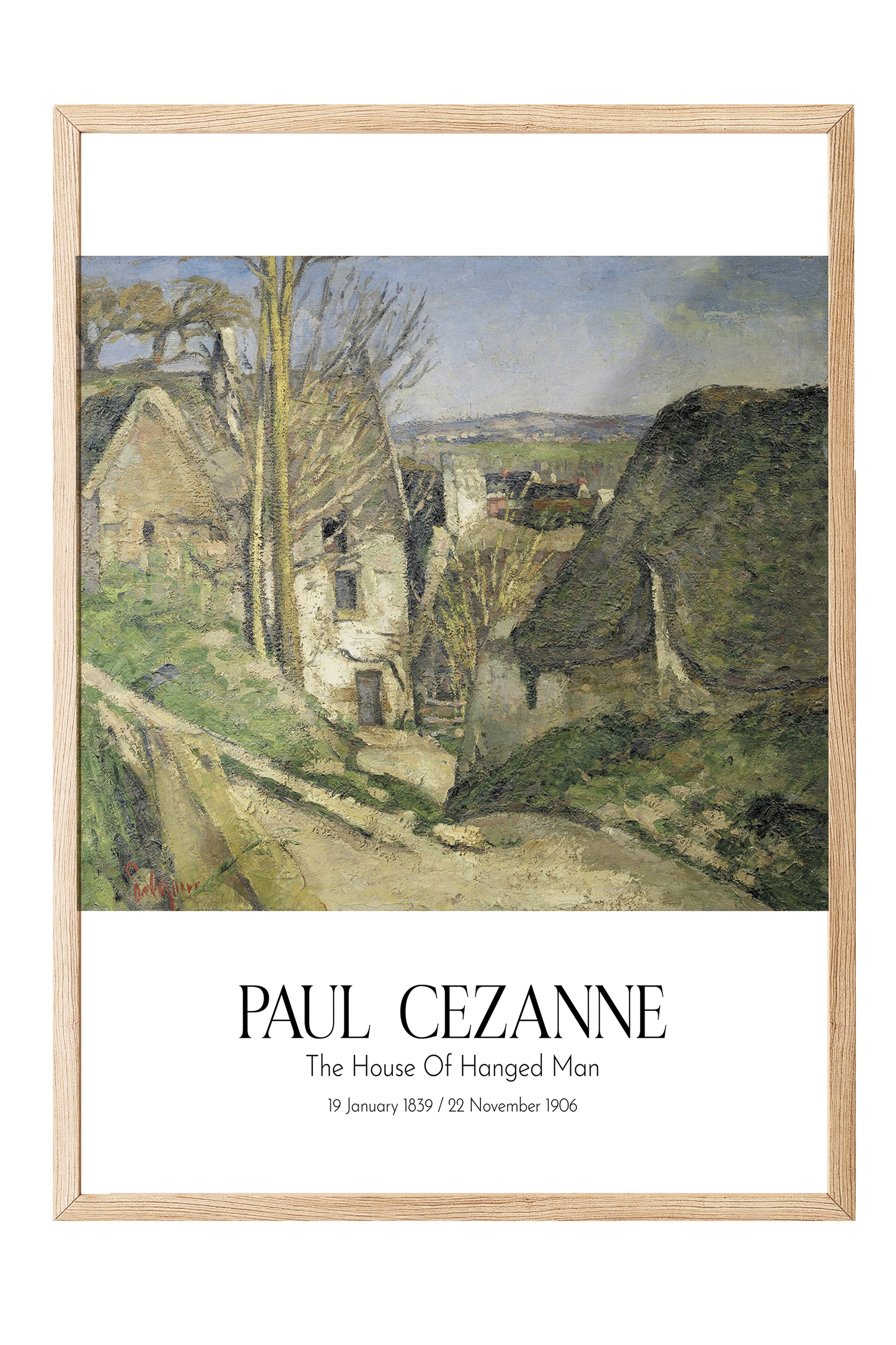 Paul Cezanne - The House Of Hanged Man, Ahşap Çerçeveli Tablo, Sanat Serisi NO:110451